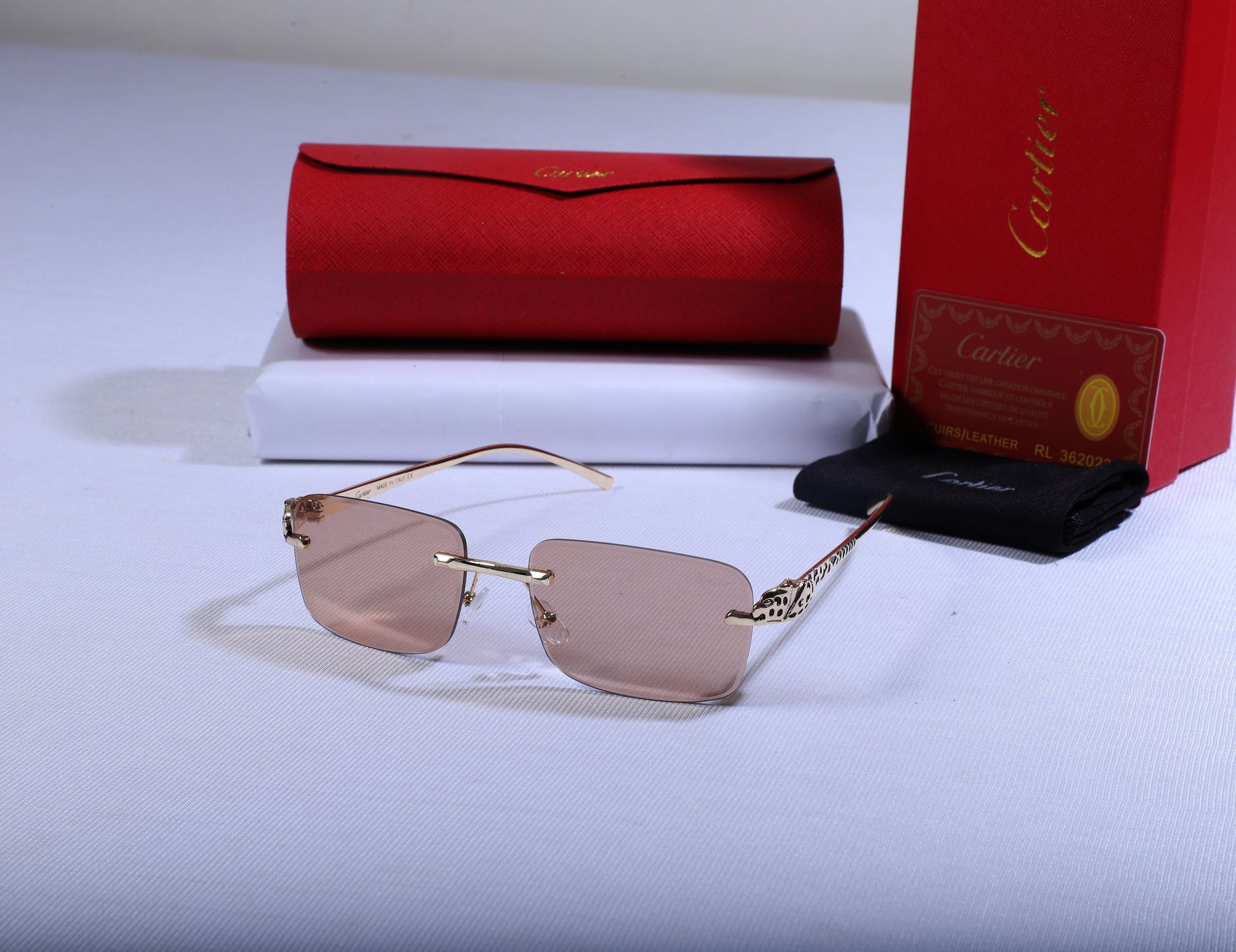 Cartier Elegant Square Sunglasses with Gold Accents