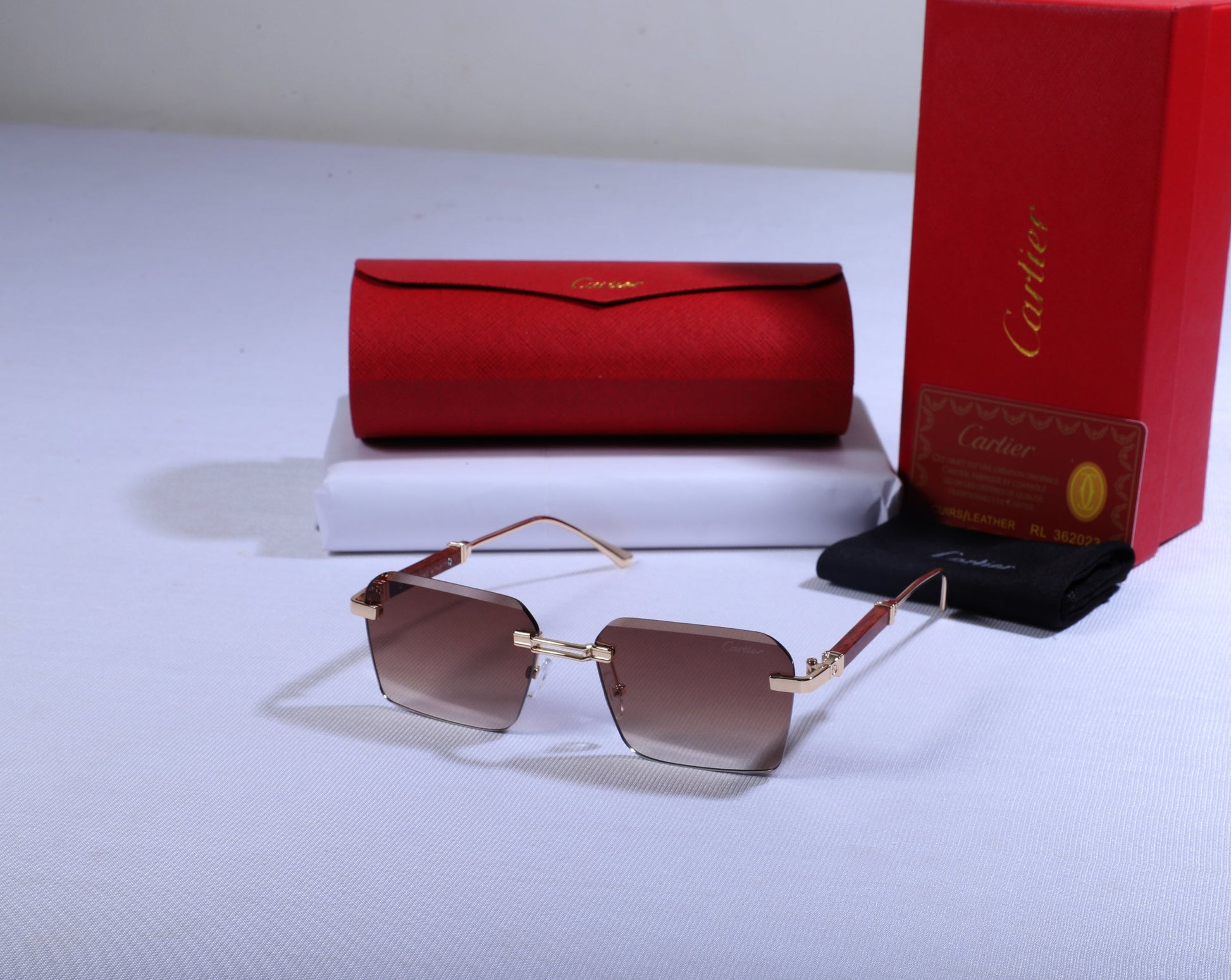 Cartier Elegant Square Sunglasses with Gradient Lenses