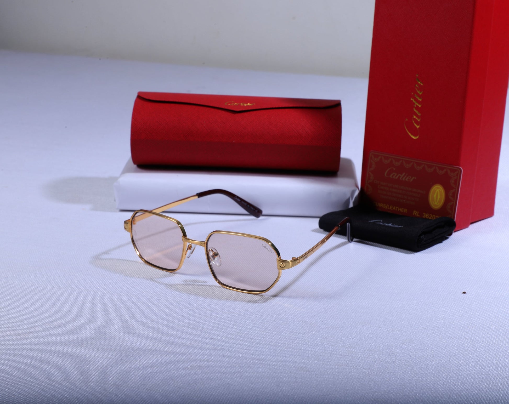Cartier Elegant Gold-Toned Oval Sunglasses