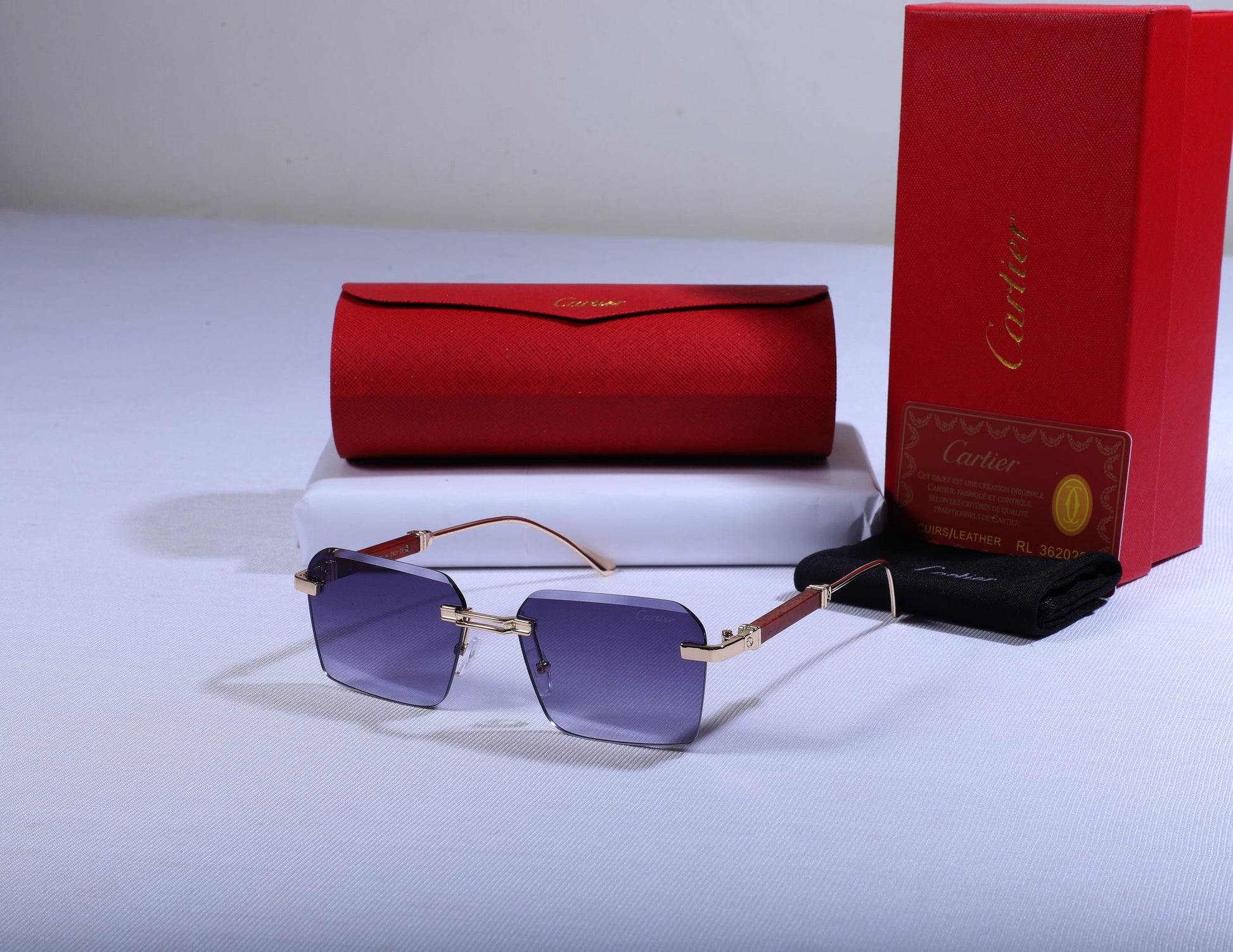 Cartier Luxe Square Sunglasses with Gradient Lenses