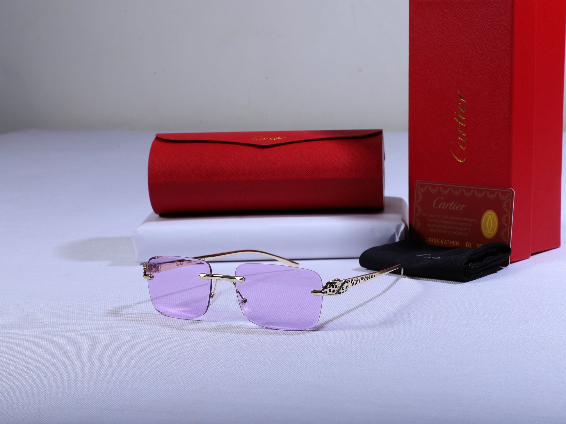 Cartier Elegant Purple Lens Sunglasses