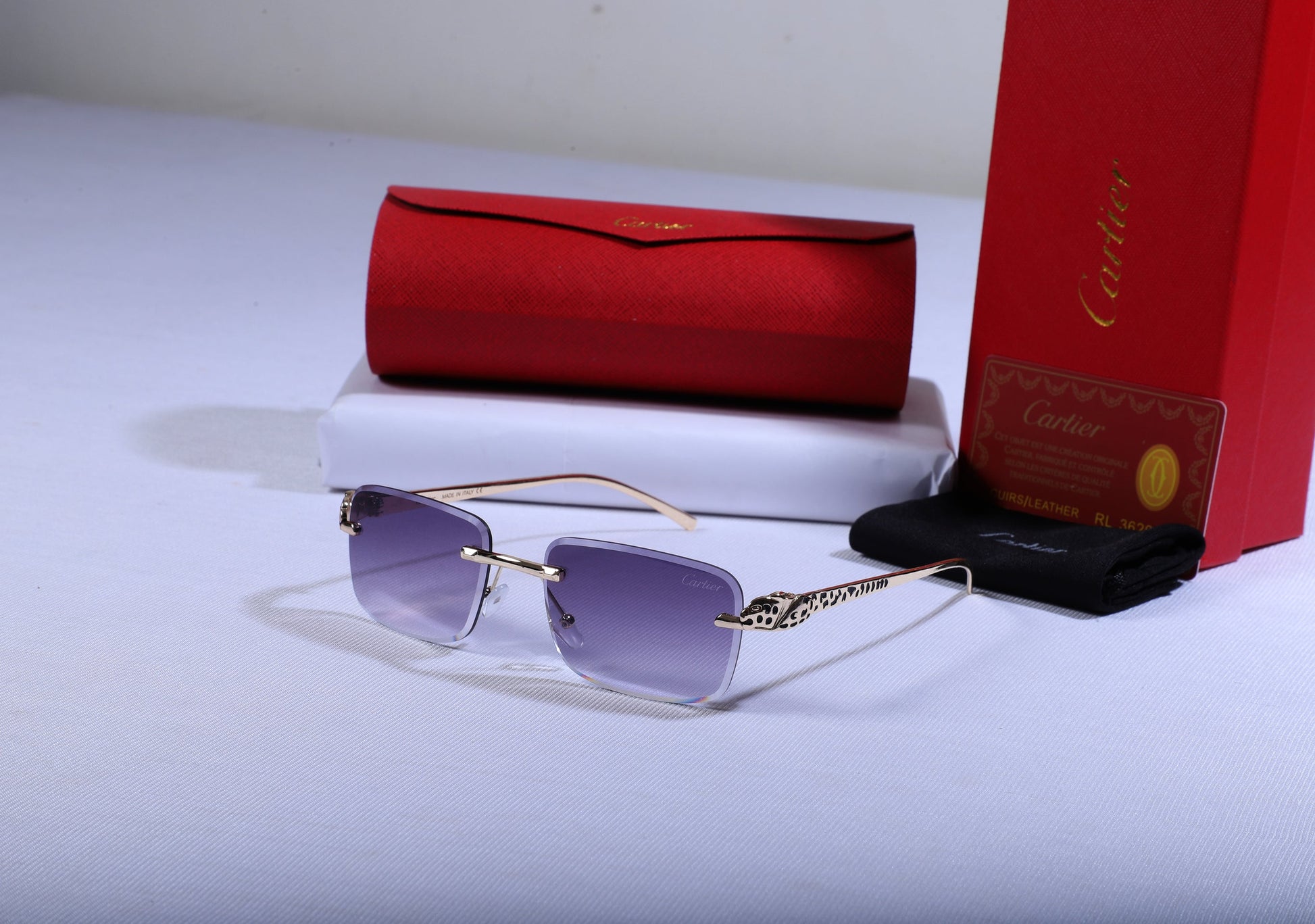 Cartier Elegant Gradient Sunglasses with Decorative Temples
