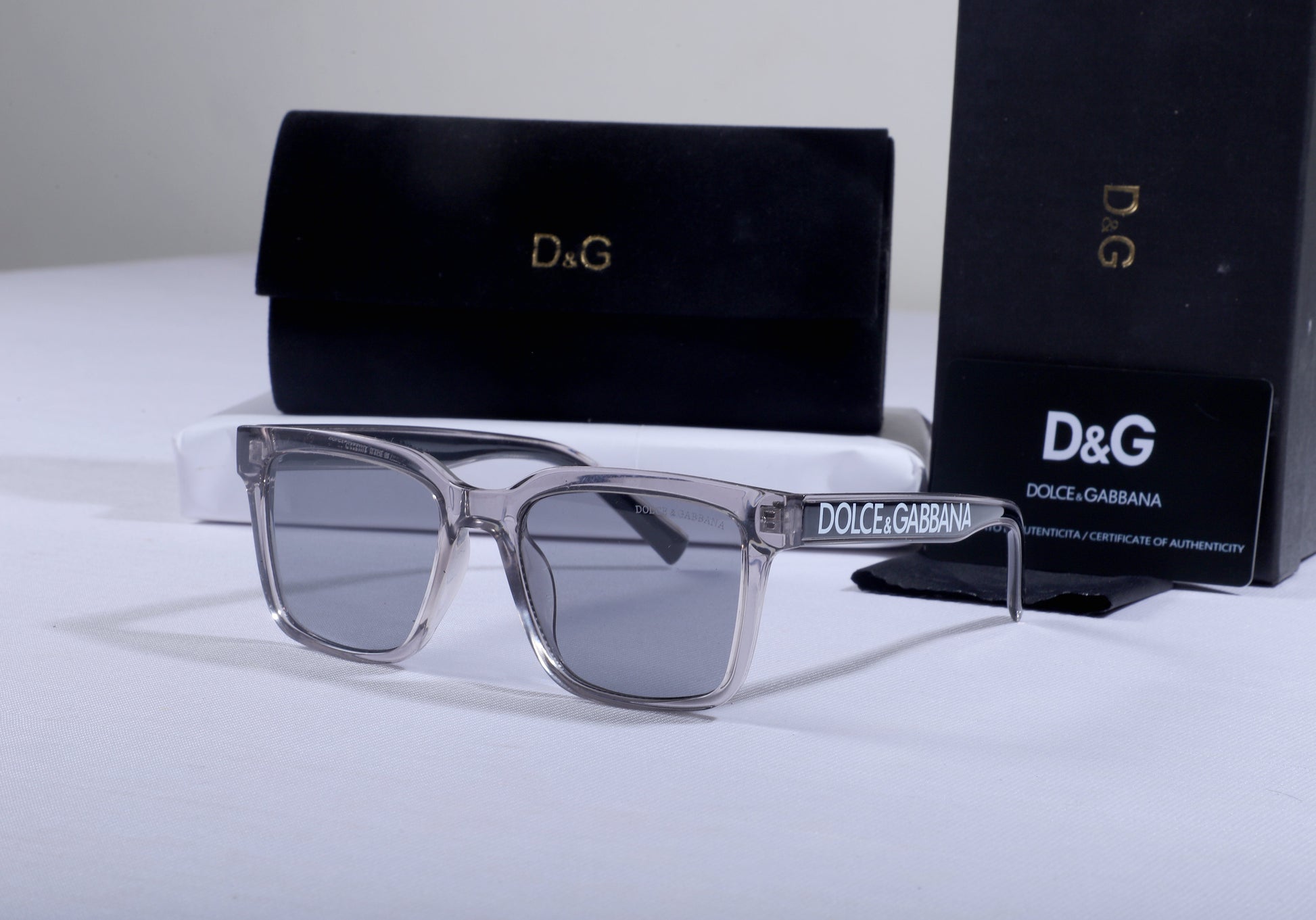 DOLCE & GABBANA Celestial Mist Vintage-Inspired Clear Frame Sunglasses with Dreamy Lenses
