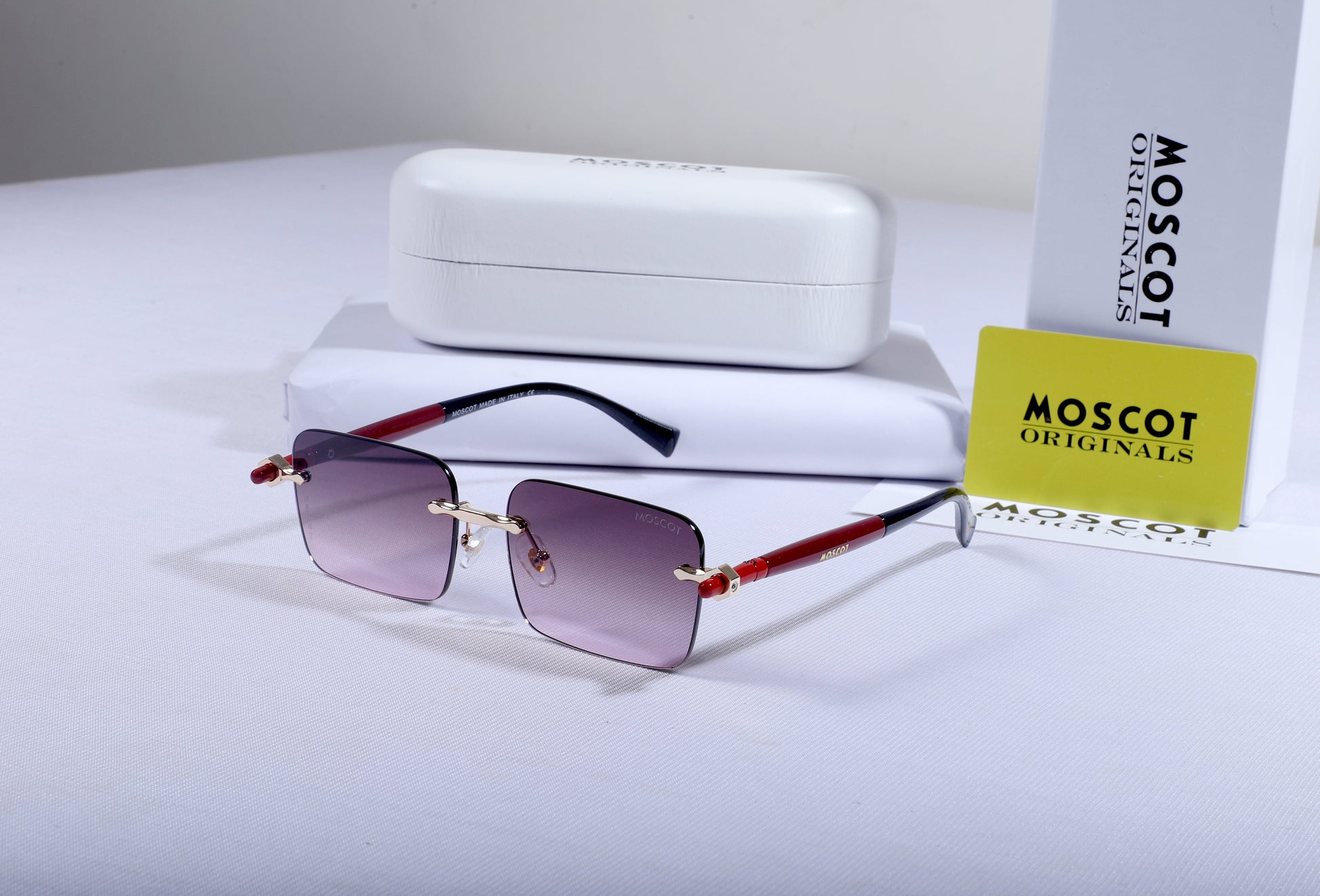 MOSCOT ORIGINALS Ethereal Amethyst Vintage Square Sunglasses with Gradient Lenses