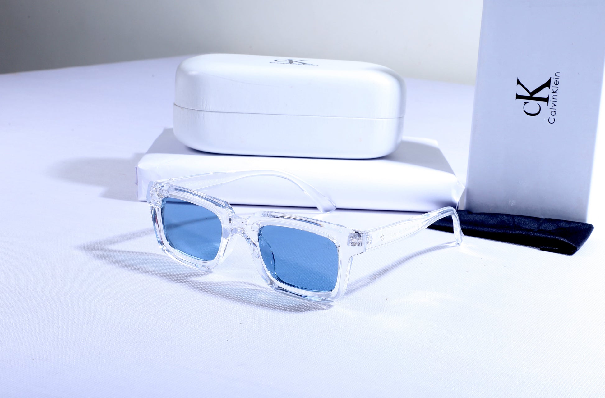 CALVIN KLEIN Ethereal Iceberg Chic Square Sunglasses