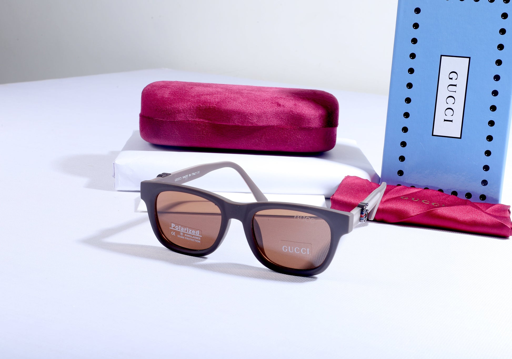 GUCCI Enchanted Topaz Tailored Fit Square Sunglasses with Case