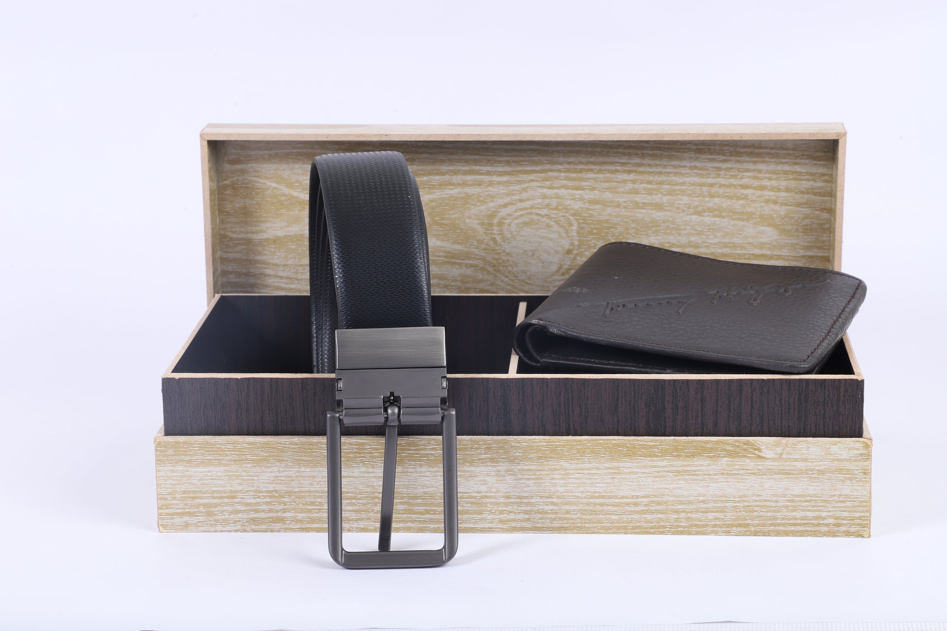 Elegant Essentials Leather Belt and Wallet Gift Set