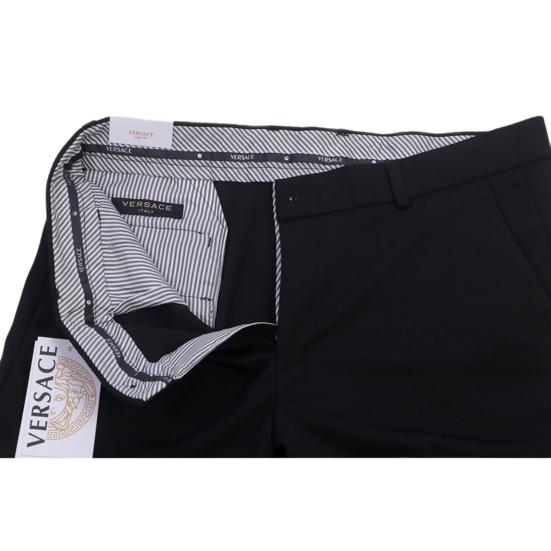 VERSACE Opulent Onyx Tailored Slim Fit Trousers