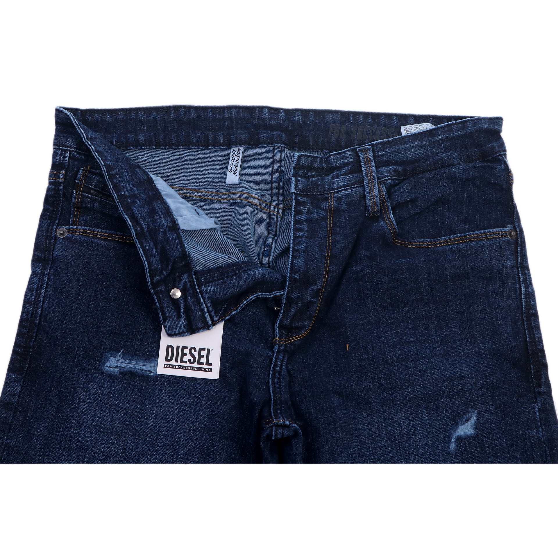 DIESEL Prismatic Azure Tailored Slim Fit Distressed Denim Jeans
