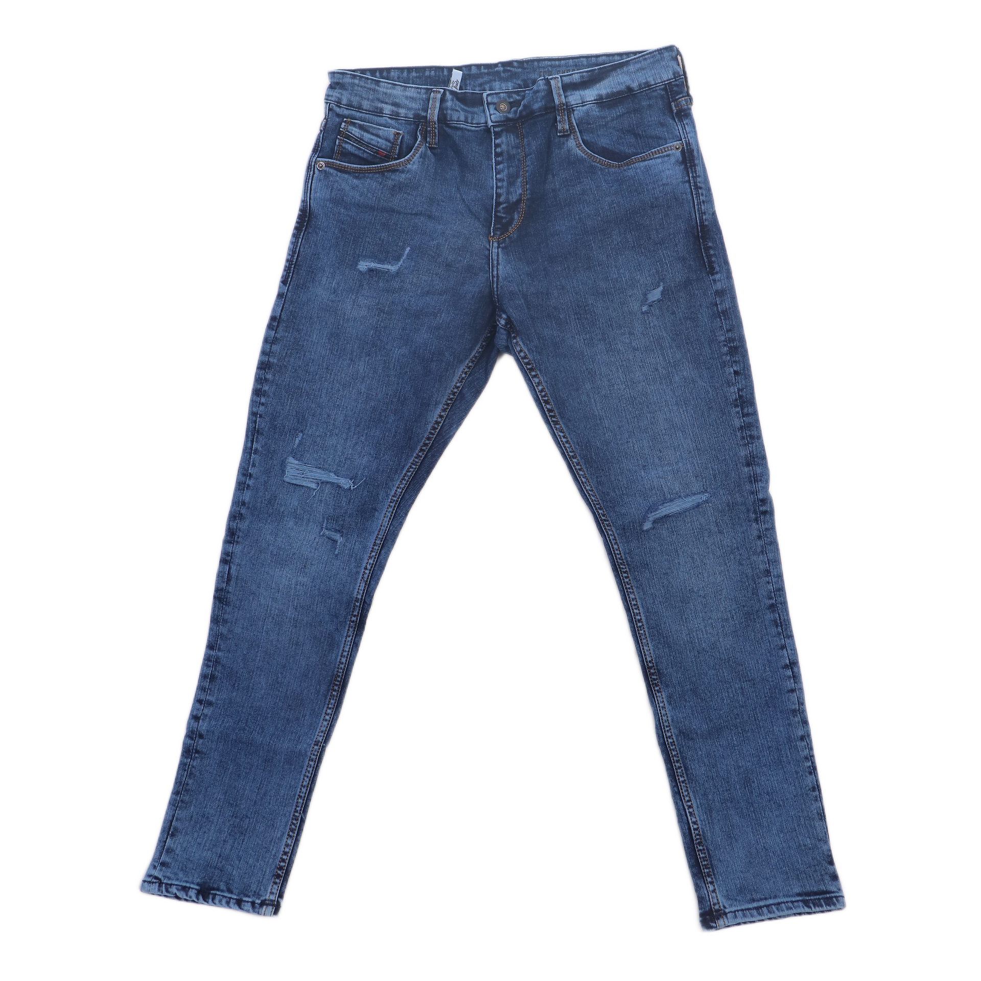 DIESEL Prismatic Azure Tailored Slim Fit Distressed Denim Jeans