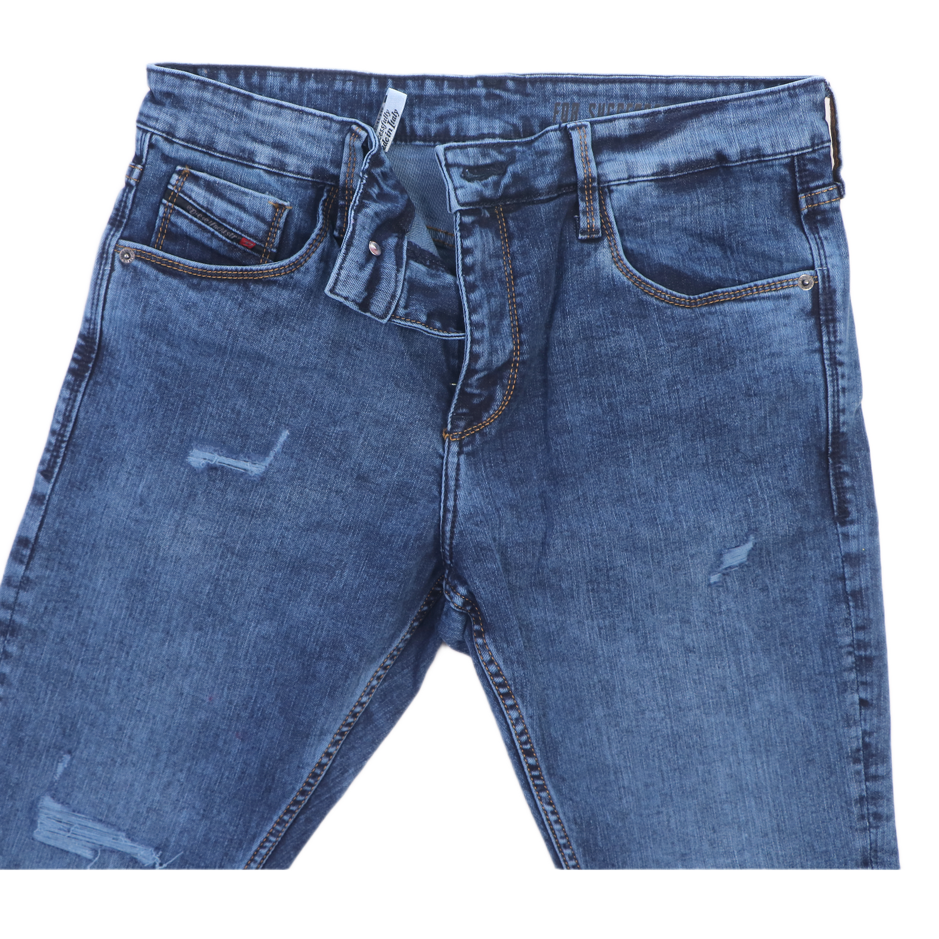 DIESEL Prismatic Azure Tailored Slim Fit Distressed Denim Jeans