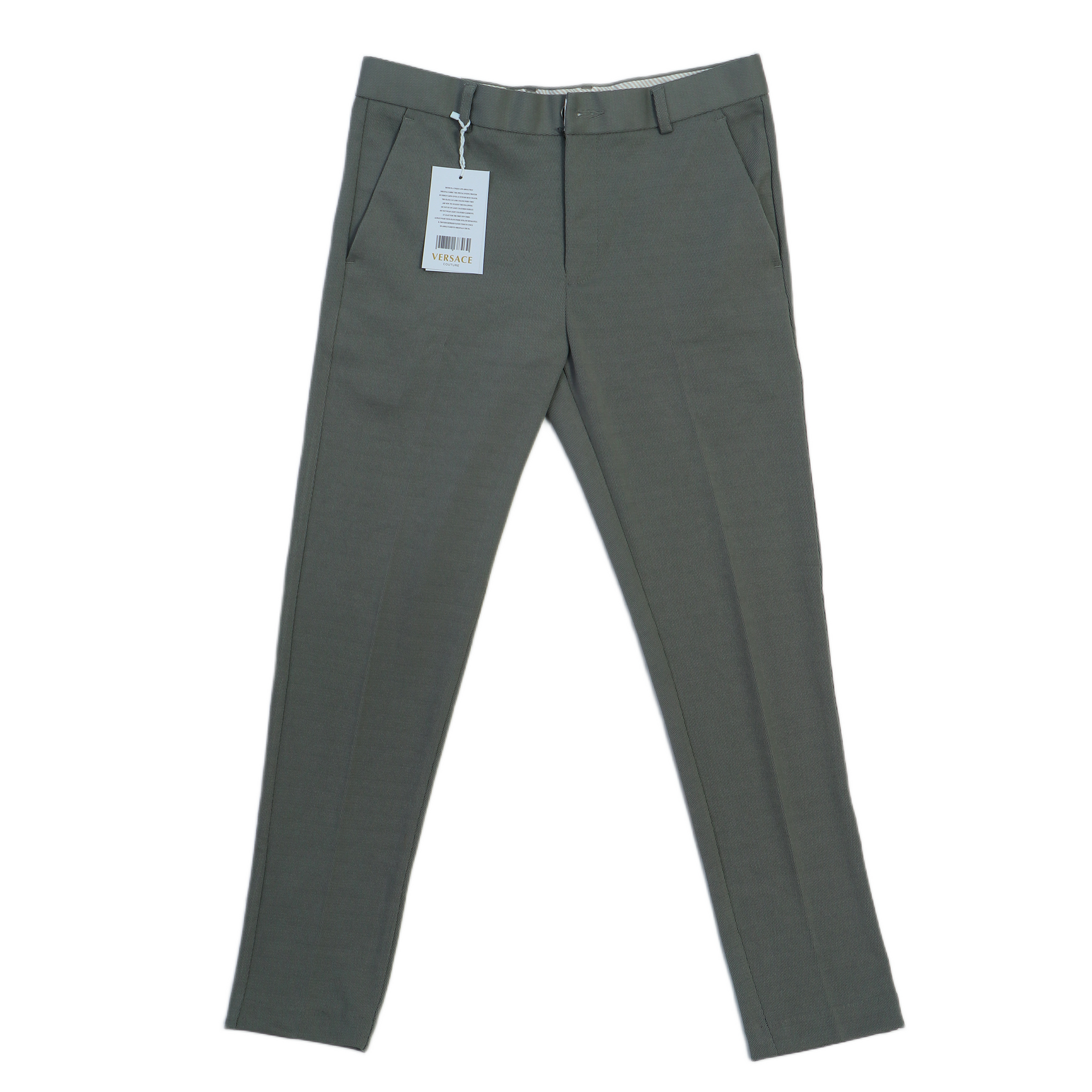 VERSACE Opulent Olive Tailored Slim Fit Trousers