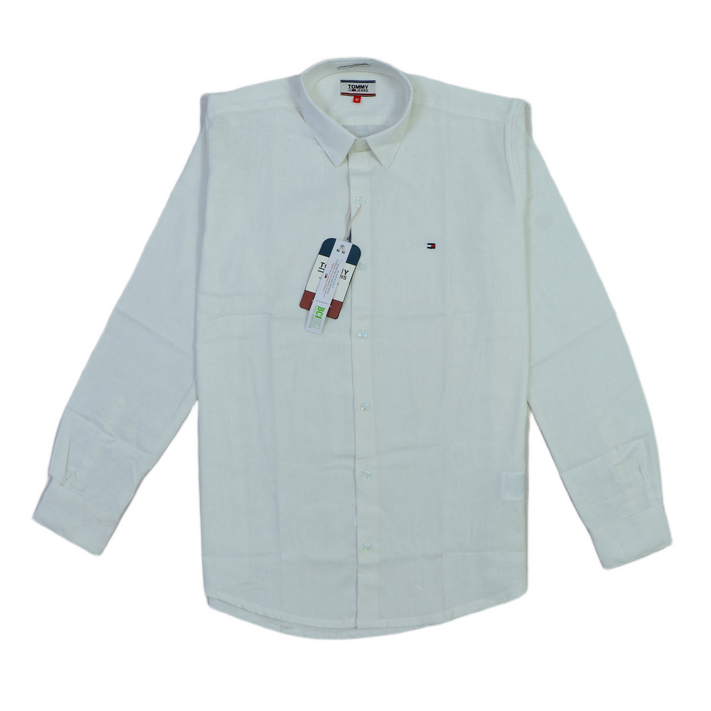 TOMMY JEANS Prismatic Lapis Aurora Relaxed Fit Long Sleeve Linen Shirt