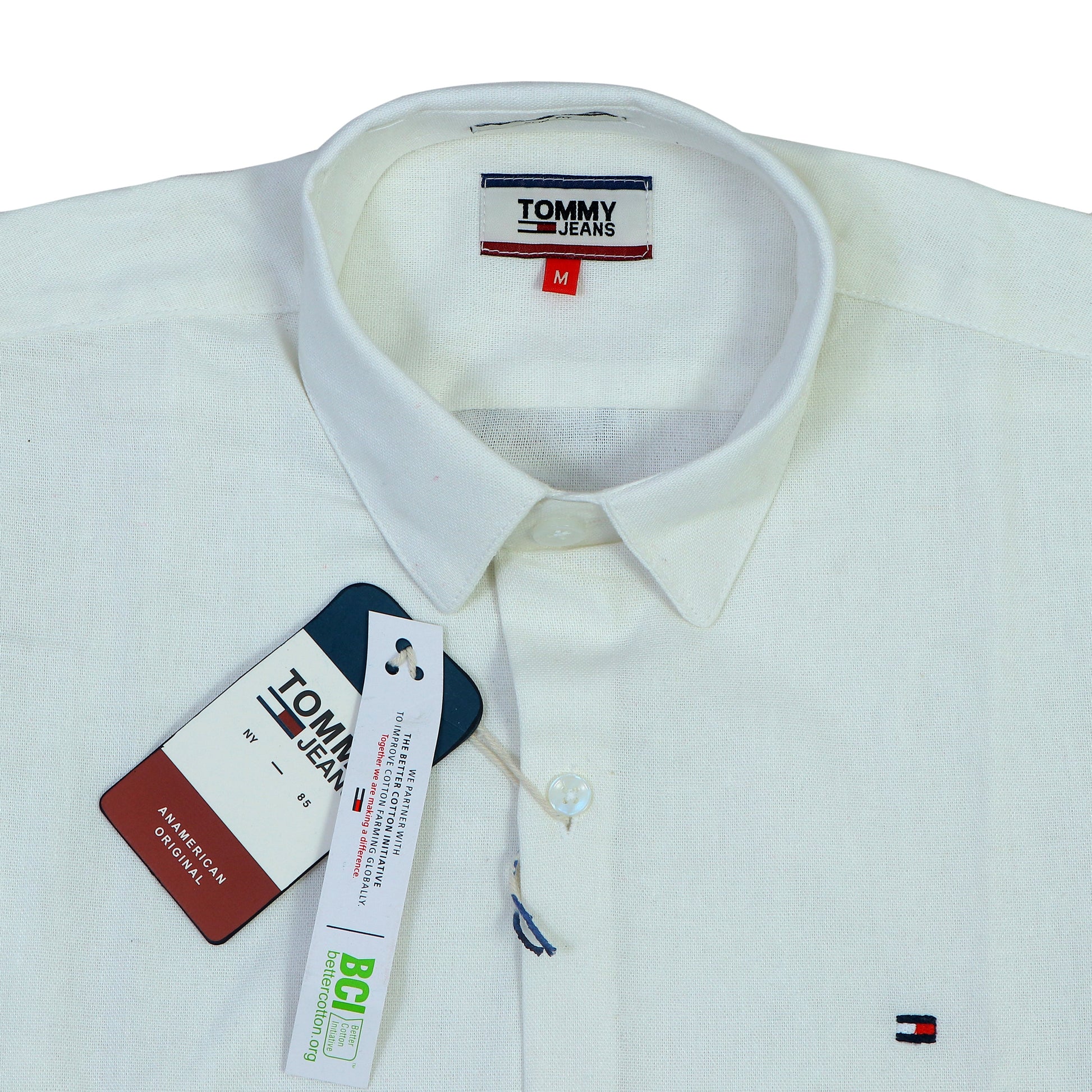 TOMMY JEANS Prismatic Lapis Aurora Relaxed Fit Long Sleeve Linen Shirt