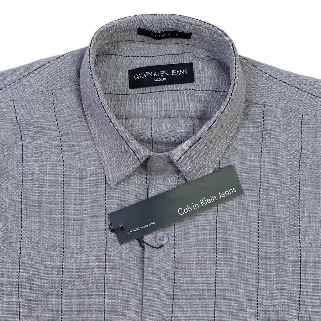 CALVIN KLEIN Ethereal Ashen Tailored Fit Long Sleeve Button-Up Shirt