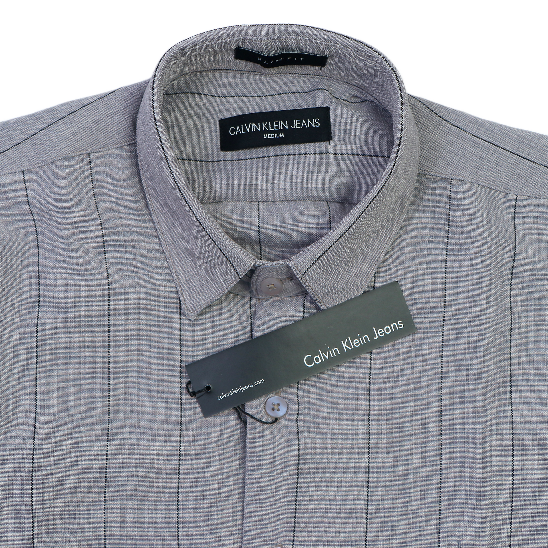 CALVIN KLEIN Ethereal Ashen Tailored Fit Long Sleeve Button-Up Shirt