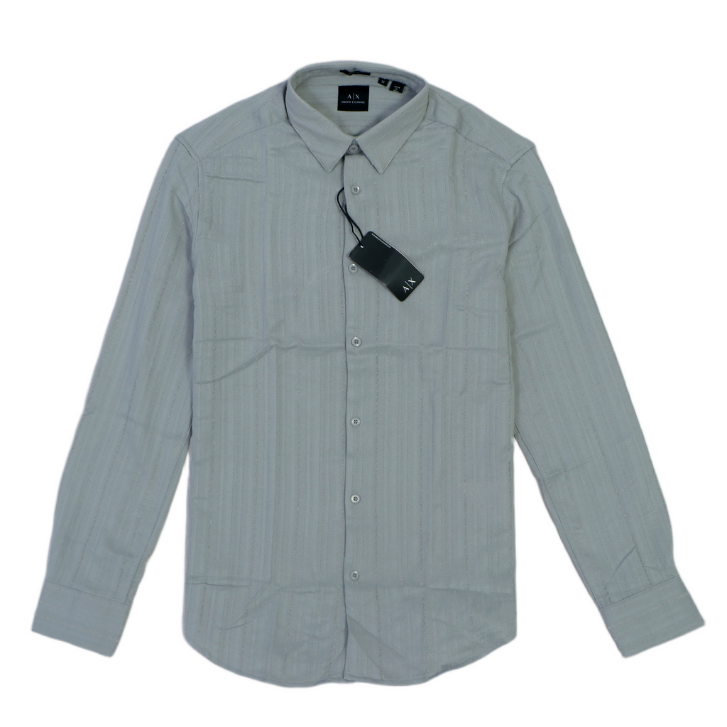 ARMANI EXCHANGE Opulent Ashen Classic Fit Long Sleeve Button-Up Shirt