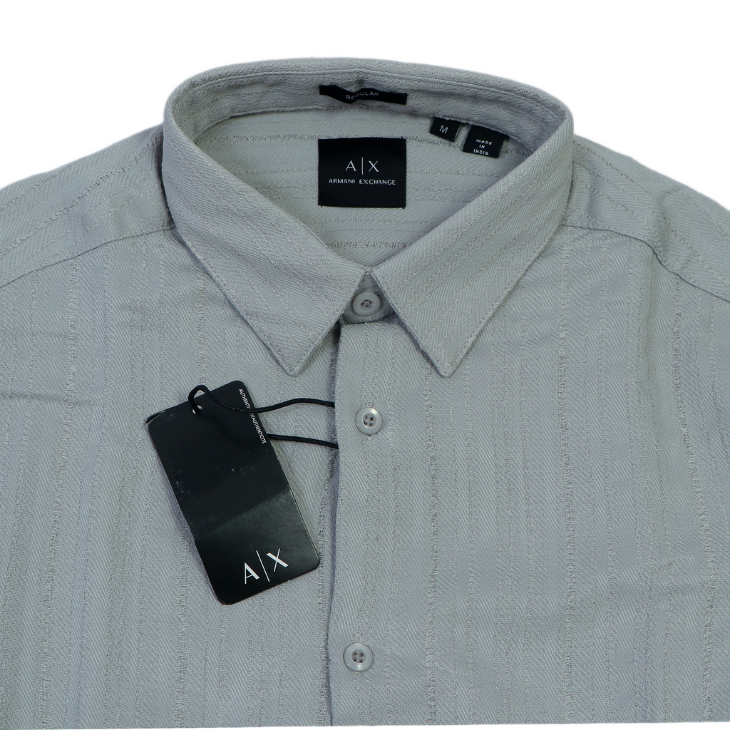 ARMANI EXCHANGE Opulent Ashen Classic Fit Long Sleeve Button-Up Shirt