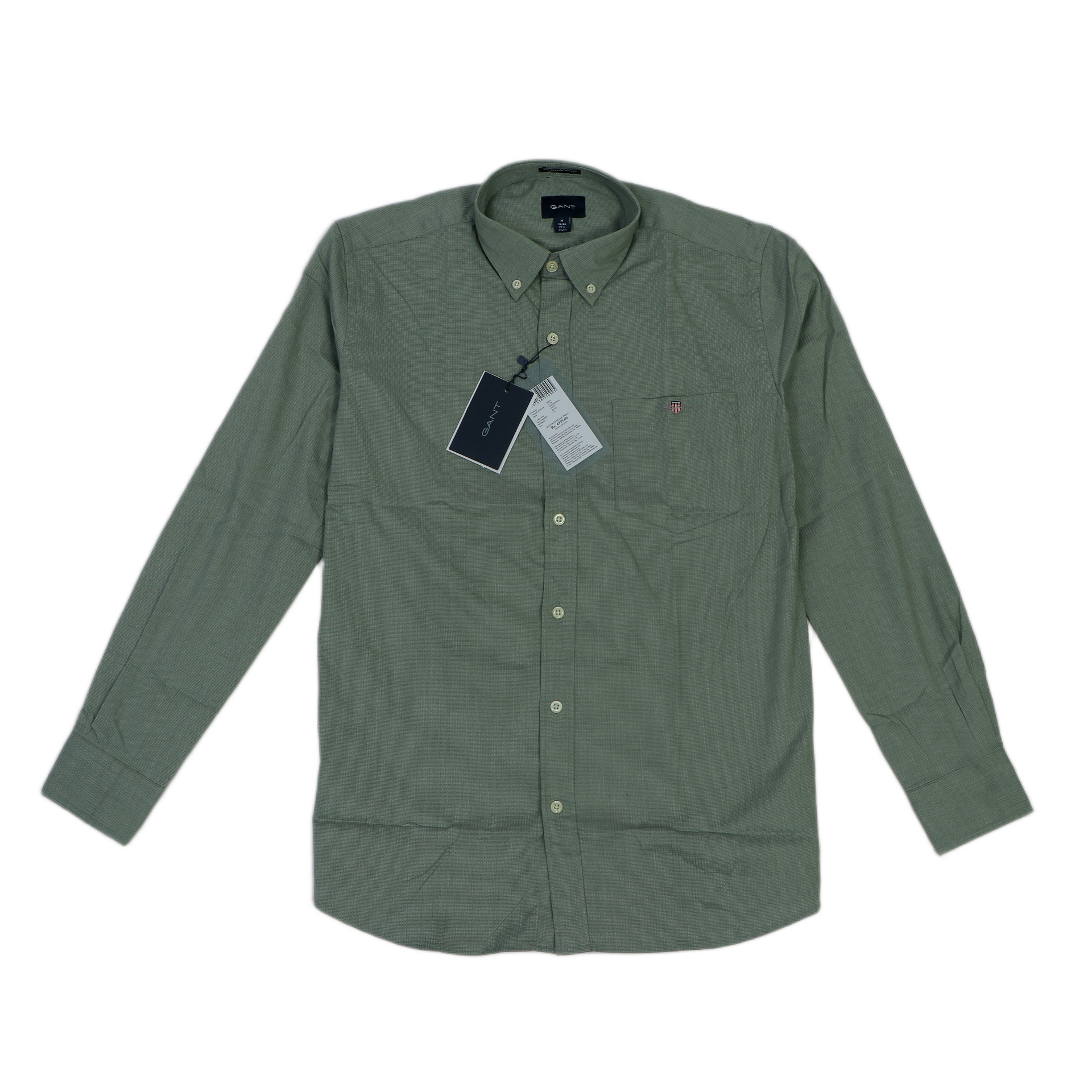 GANT Opulent Sage Tailored Fit Long Sleeve Button-Up Shirt