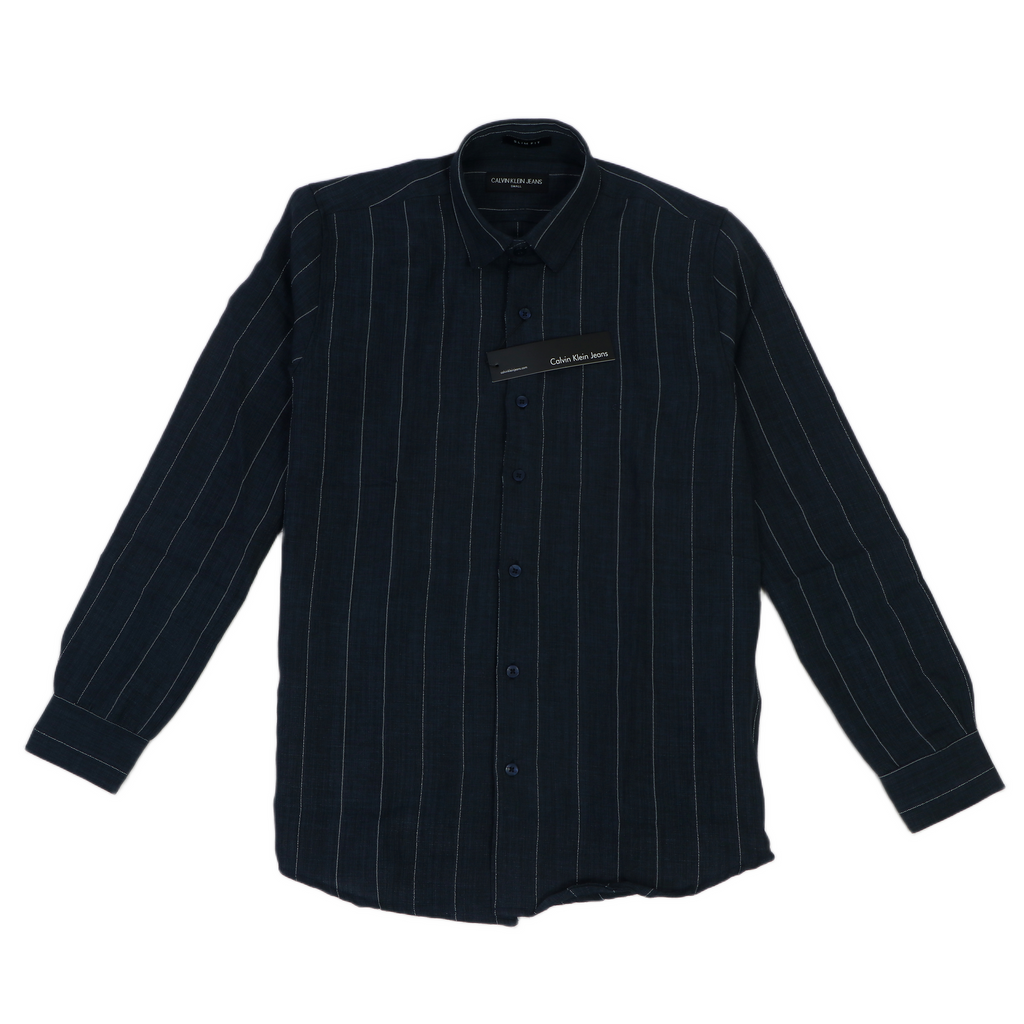 CALVIN KLEIN Prismatic Onyx Whisper Tailored Fit Long Sleeve Button-Up Shirt