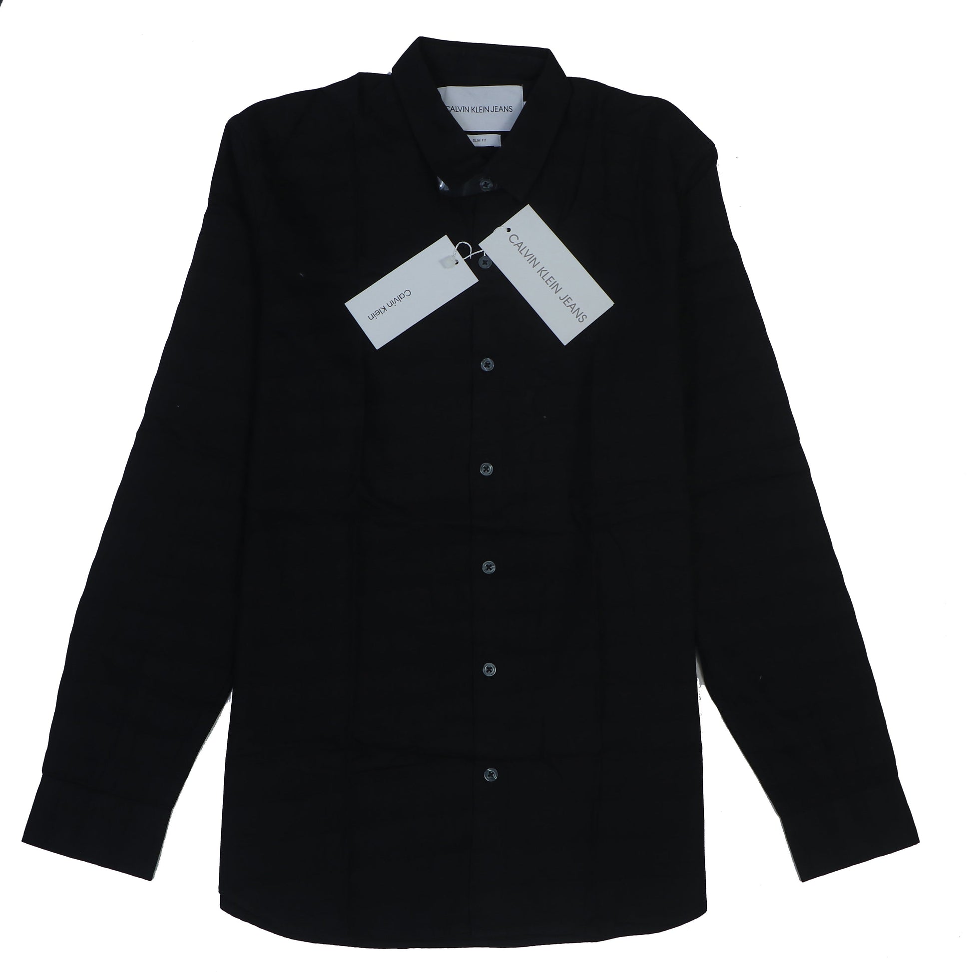 CALVIN KLEIN JEANS Onyx Luxe Slim Fit Long Sleeve Button-Up Shirt