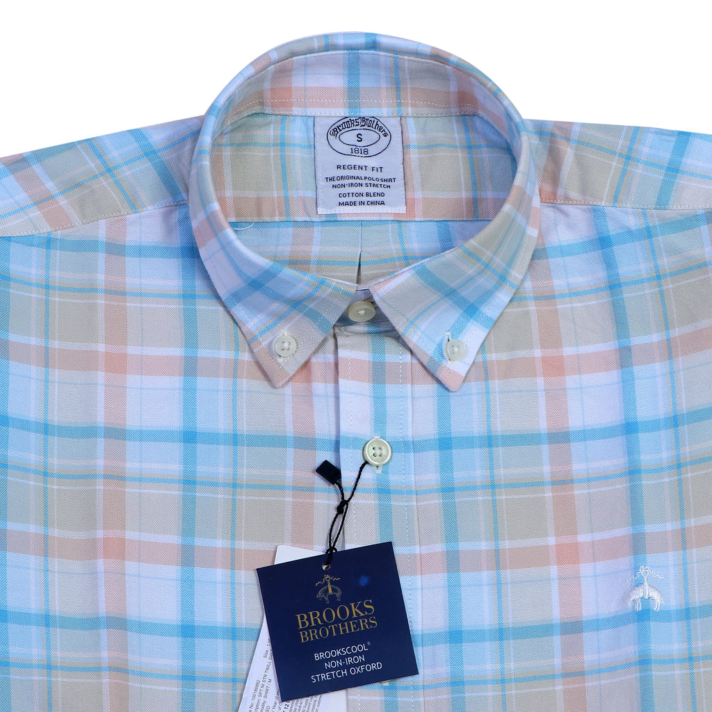 BROOKS BROTHERS Tranquil Breeze Tailored Fit Long Sleeve Cotton Blend Oxford Shirt