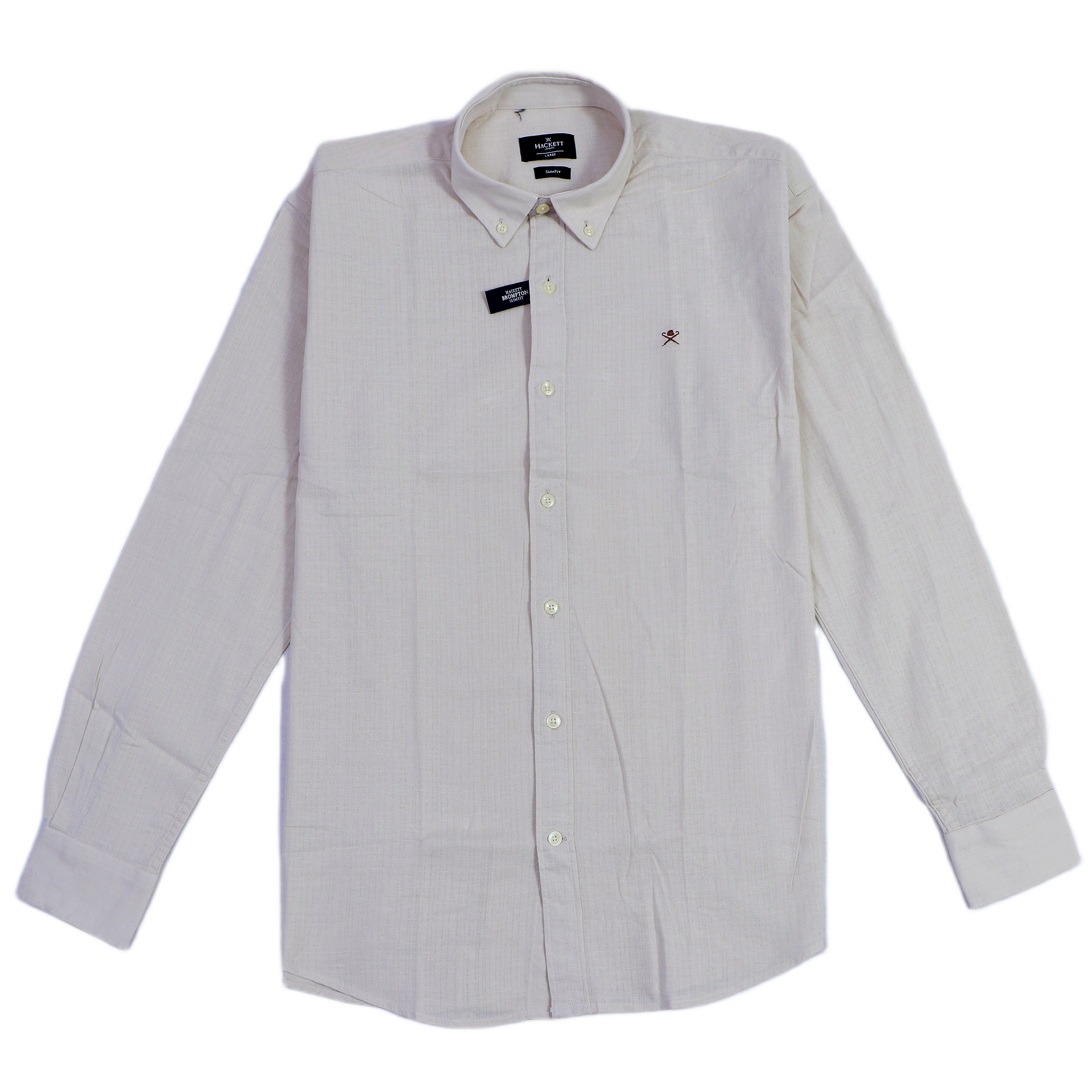 HACKETT Moonstone Silver Tailored Fit Long Sleeve Button-Up Shirt