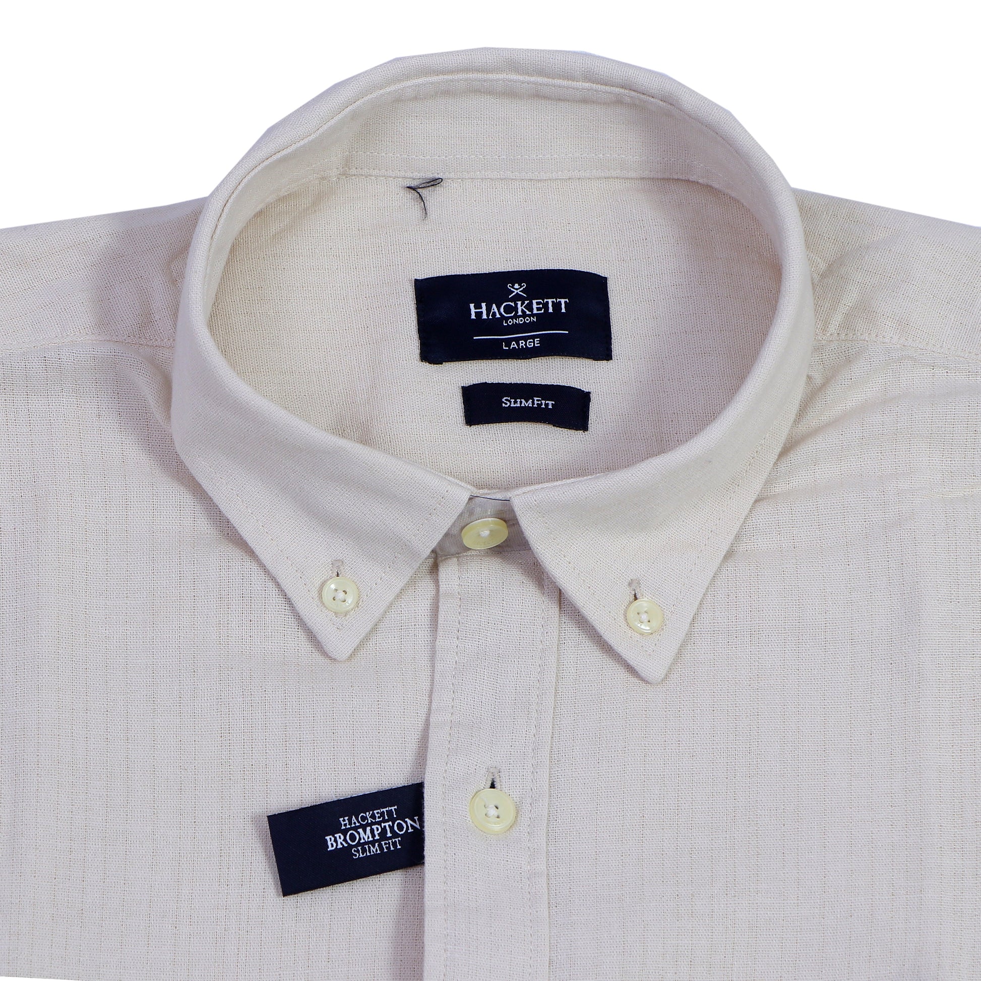 HACKETT Moonstone Silver Tailored Fit Long Sleeve Button-Up Shirt