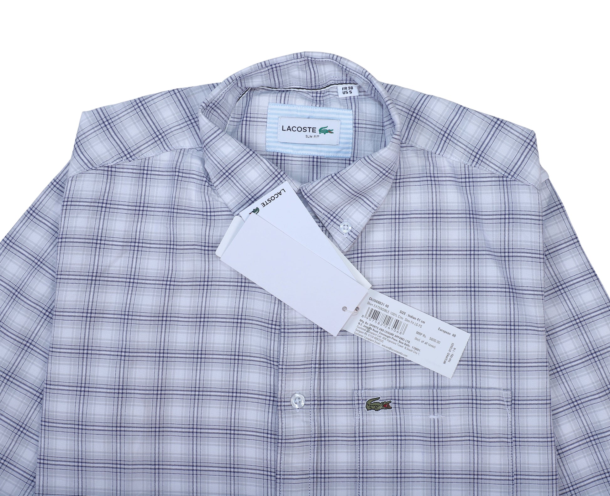 Lacoste Classic Fit Plaid Button-Up Shirt