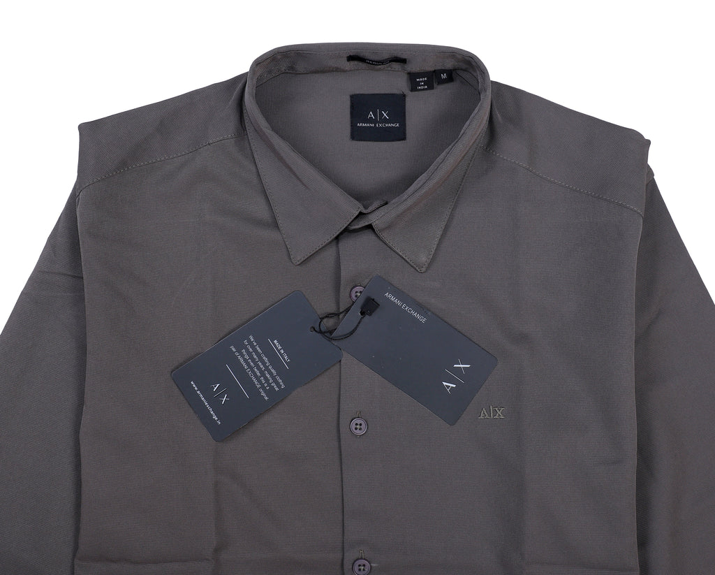 A|X Modern Fit Button-Up Shirt in Slate Grey