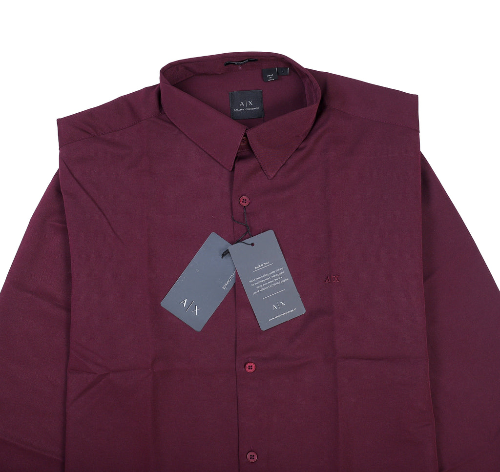 A|X Classic Fit Burgundy Button-Up Shirt