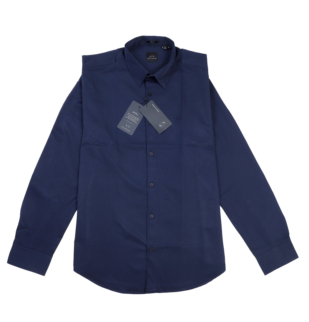 A|X Classic Fit Long Sleeve Shirt in Navy