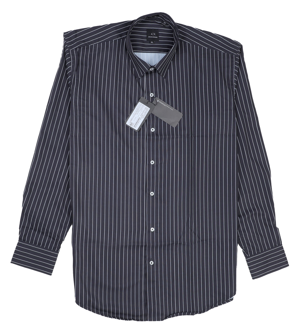A|X ARMANI EXCHANGE Ethereal Onyx Tailored Fit Long Sleeve Button-Up Shirt