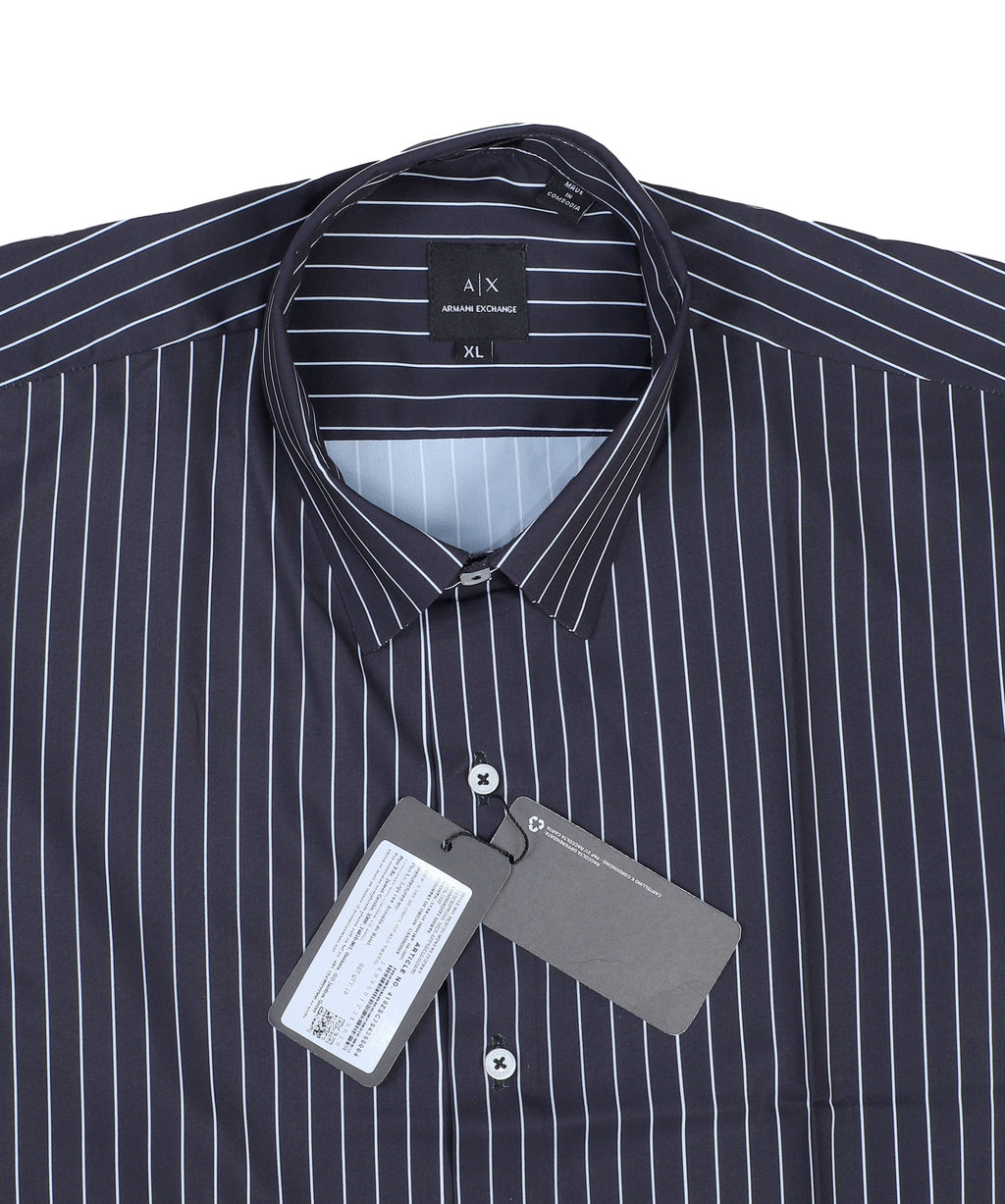 A|X ARMANI EXCHANGE Ethereal Onyx Tailored Fit Long Sleeve Button-Up Shirt