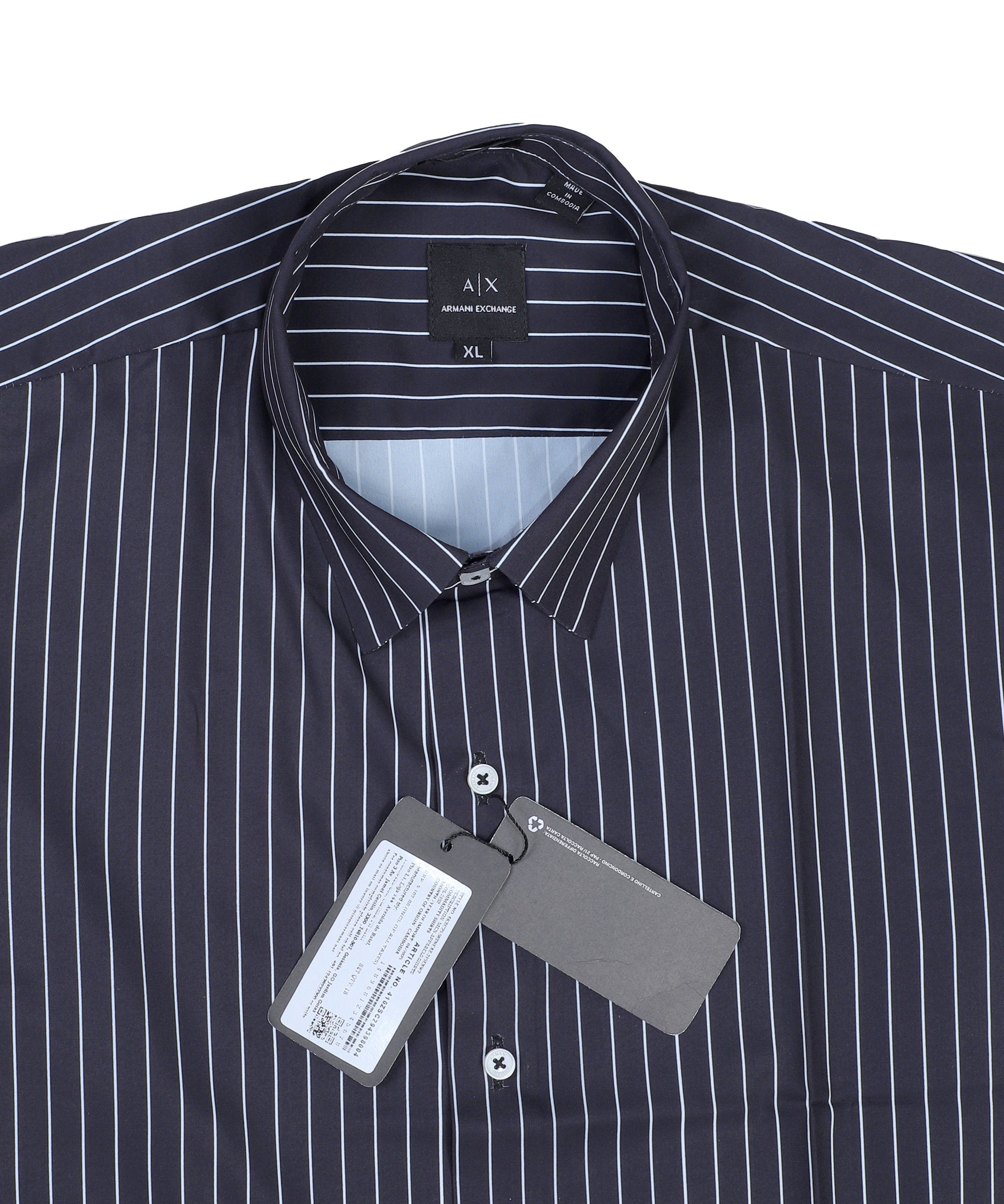 A|X ARMANI EXCHANGE Ethereal Onyx Tailored Fit Long Sleeve Button-Up Shirt