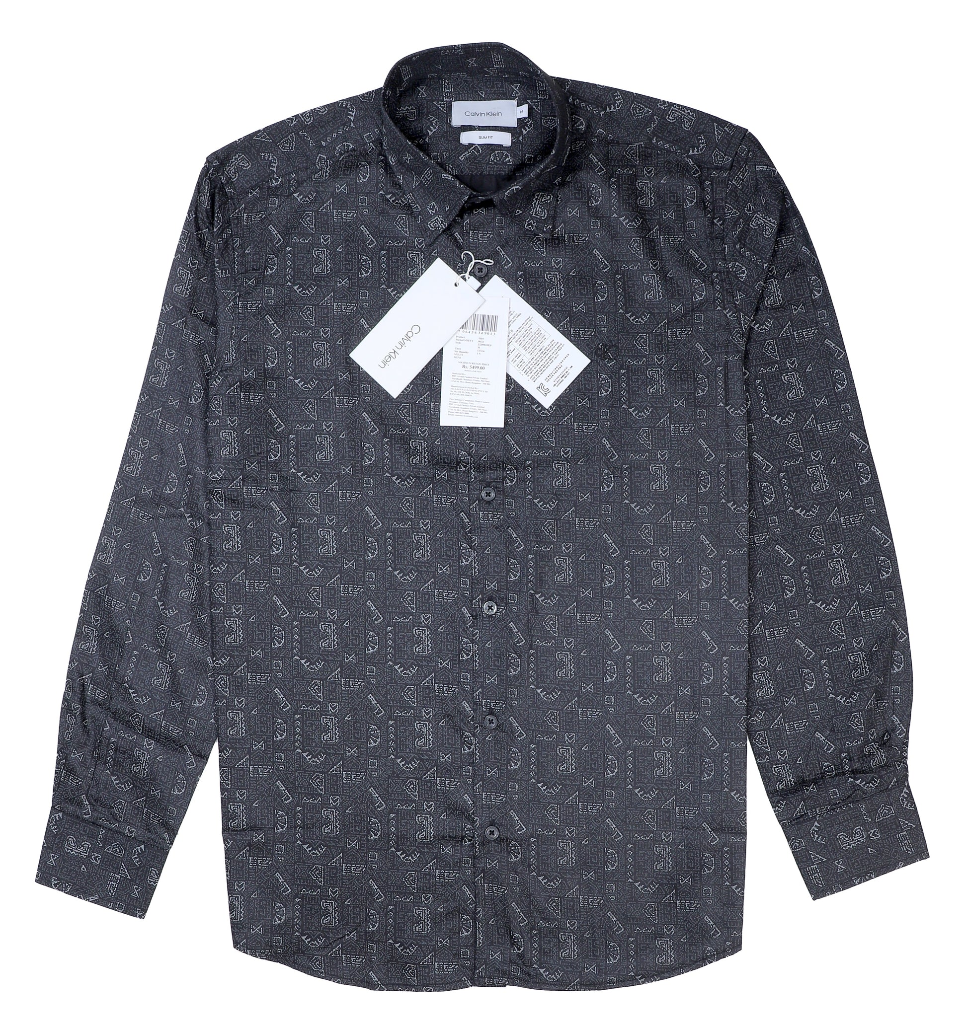 CALVIN KLEIN Midnight Ember Tailored Fit Long Sleeve Graphic Shirt