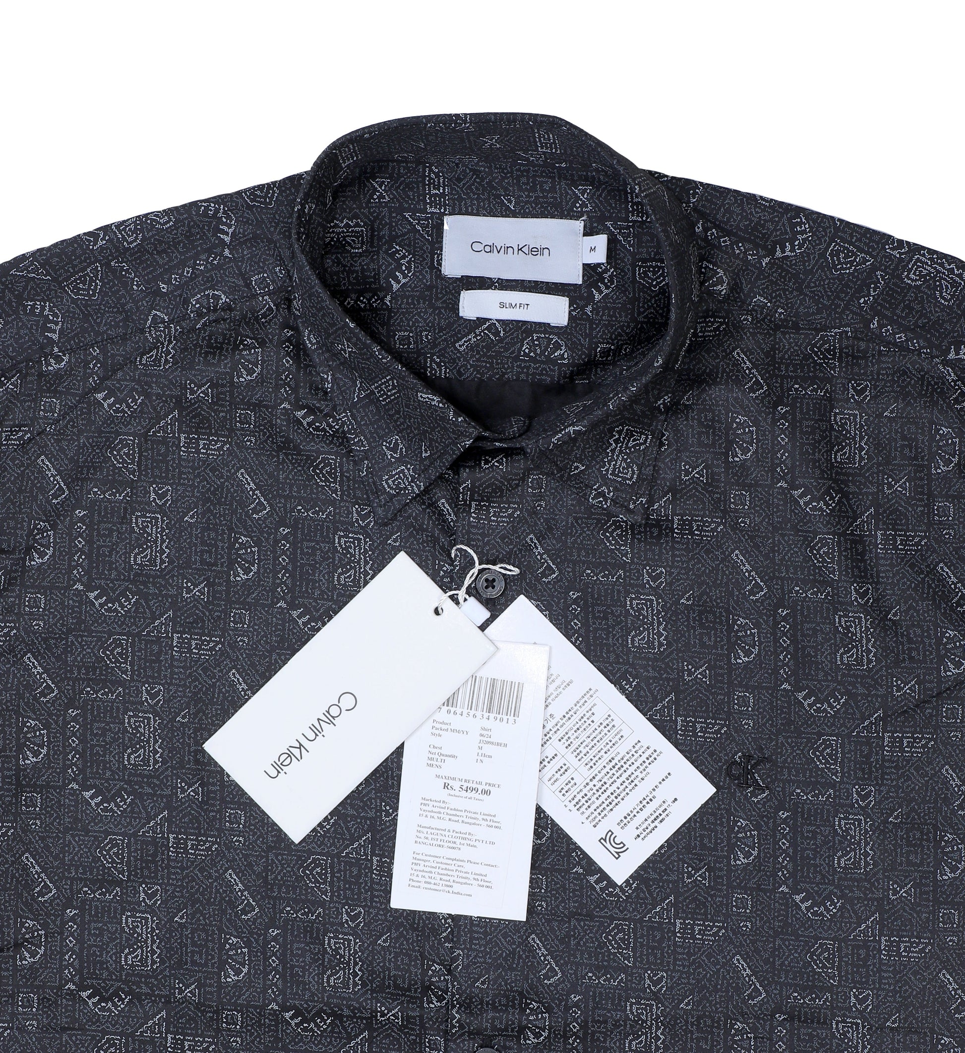CALVIN KLEIN Midnight Ember Tailored Fit Long Sleeve Graphic Shirt