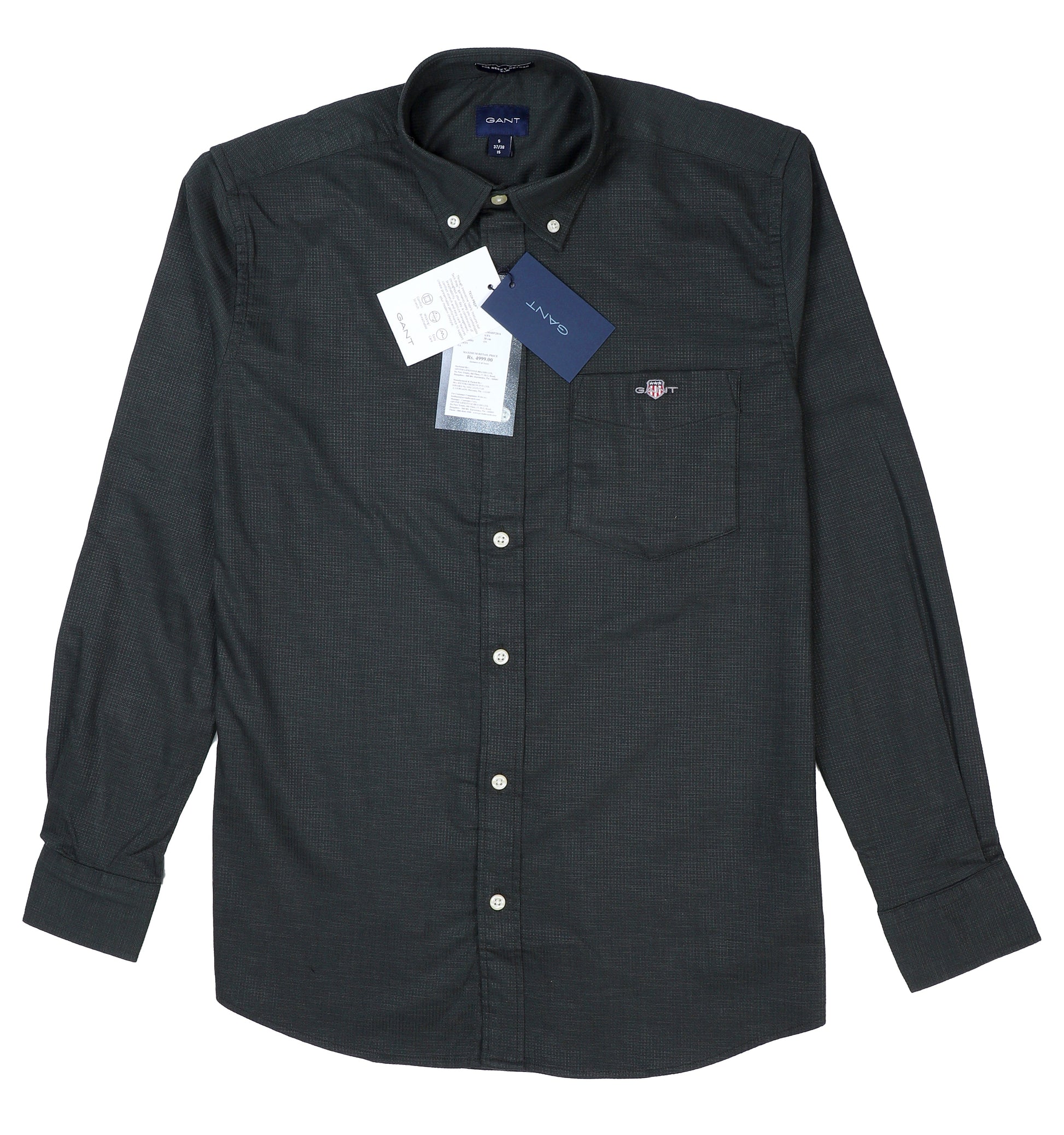 GANT Mystic Onyx Tailored Fit Long Sleeve Button-Up Shirt