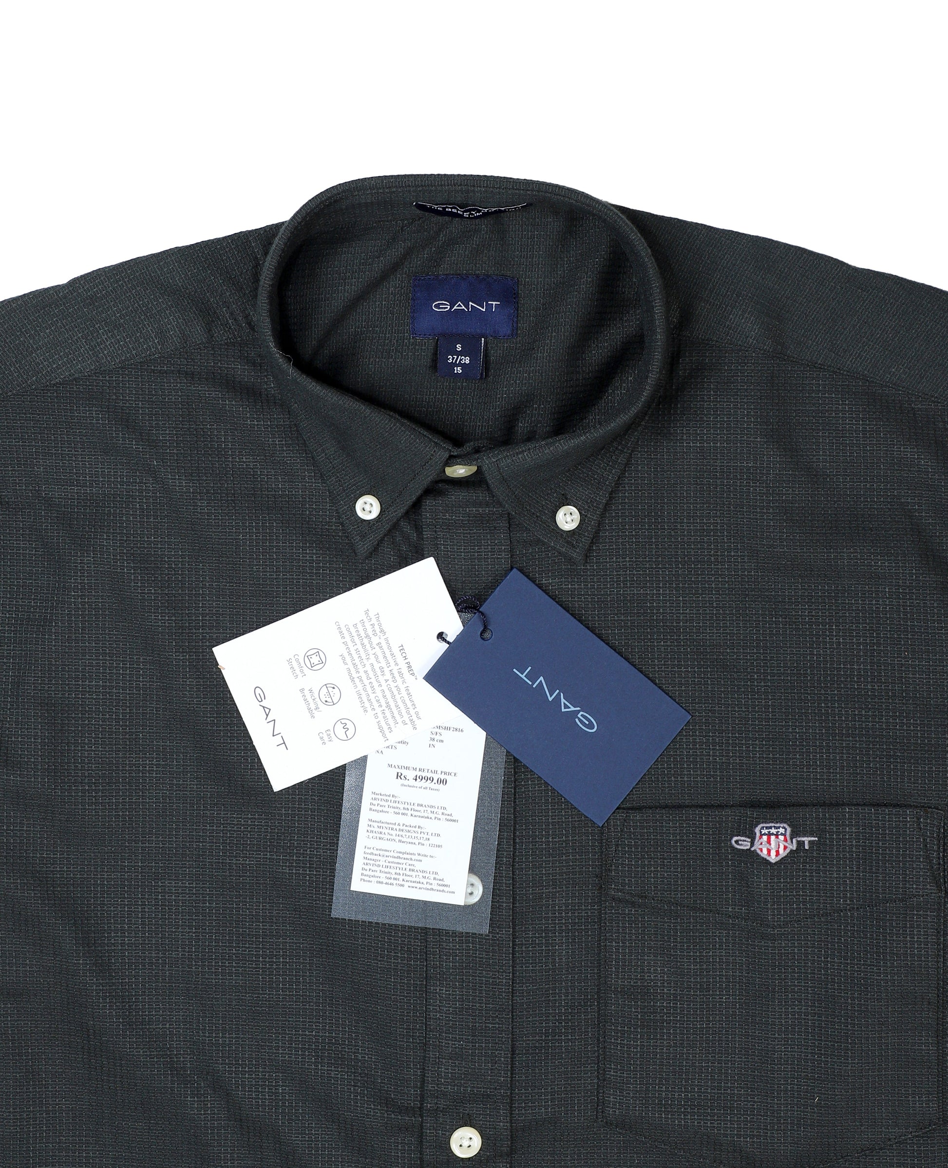 GANT Mystic Onyx Tailored Fit Long Sleeve Button-Up Shirt