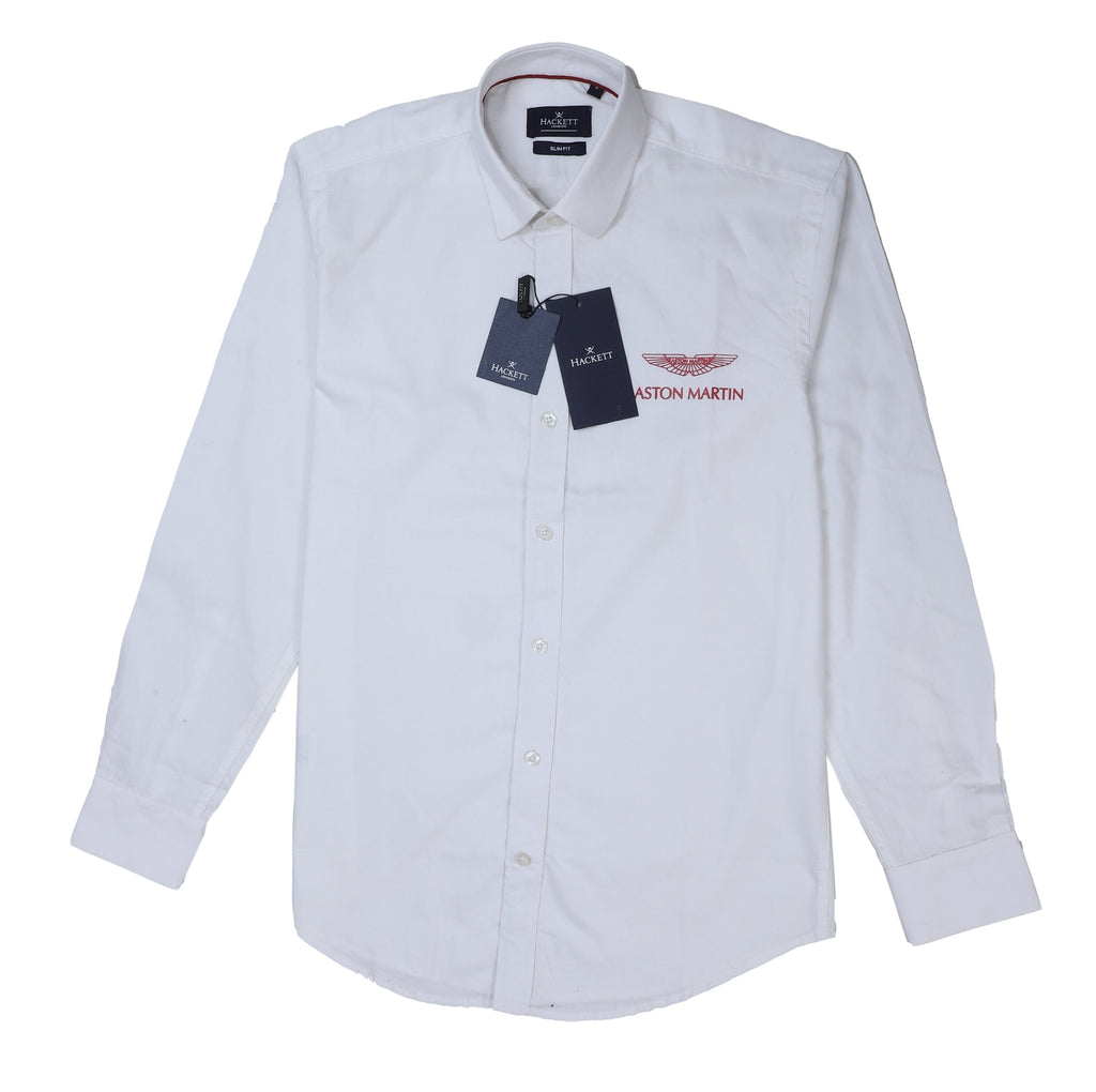 HACKETT Opalescent Ivory Classic Fit Long Sleeve Dress Shirt