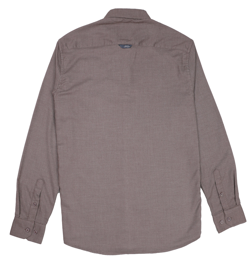 A|X Ember Mist Rust Slim Fit Long Sleeve Textured Button-Up Shirt