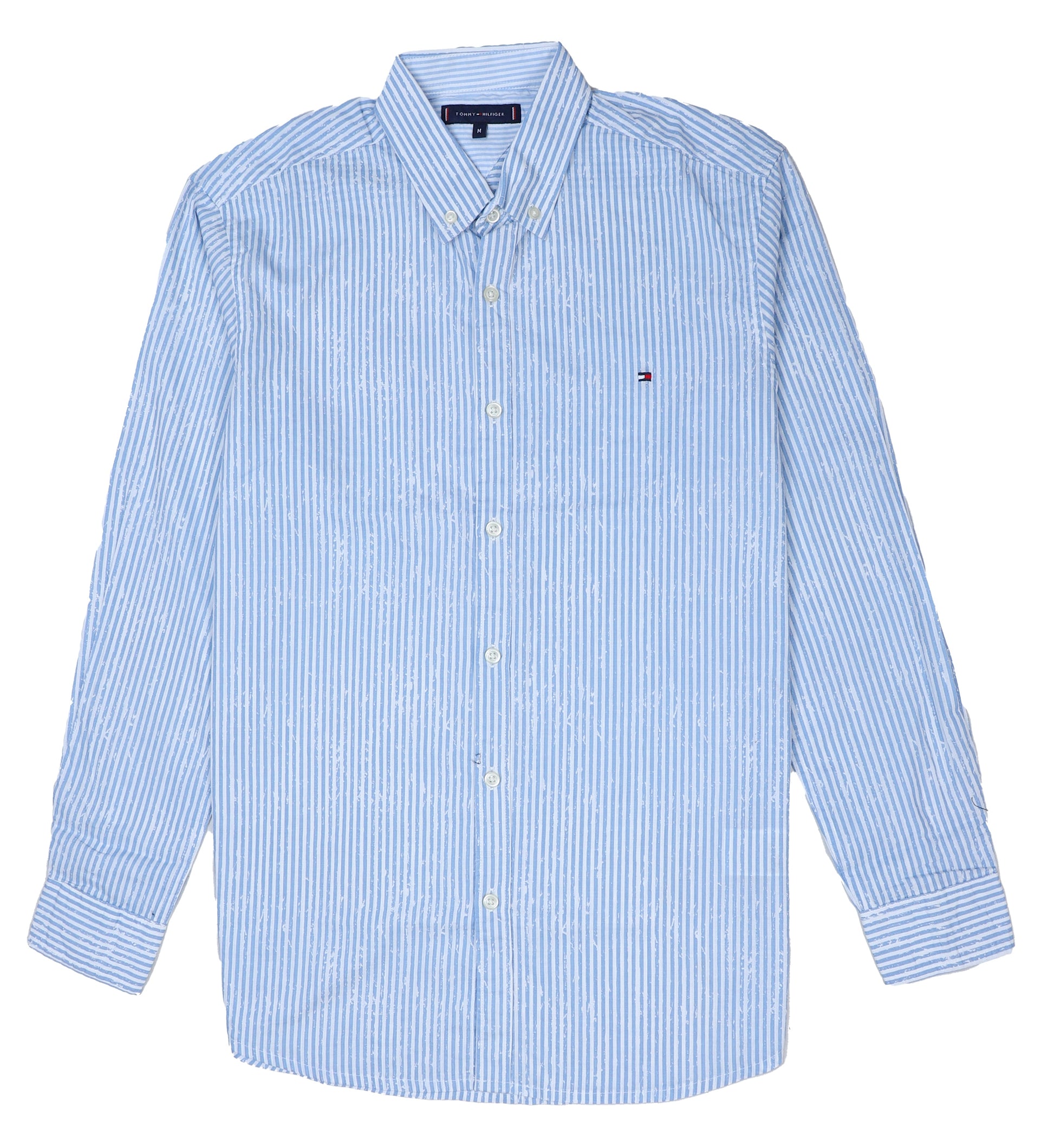 TOMMY HILFIGER Cerulean Mist Tailored Fit Long Sleeve Button-Up Shirt