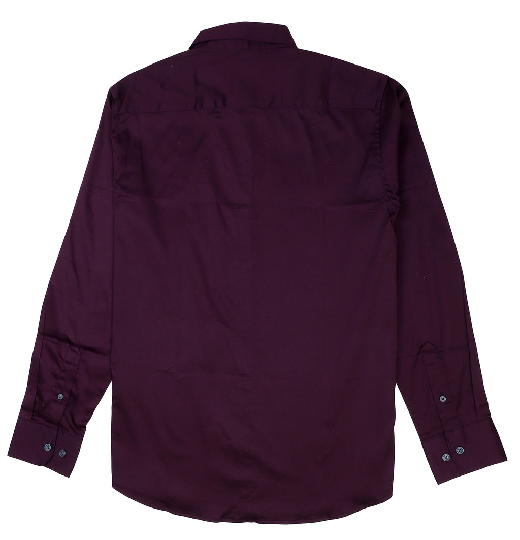 ARMANI EXCHANGE Enchanted Plum Tailored Fit Long Sleeve Satin Shirt