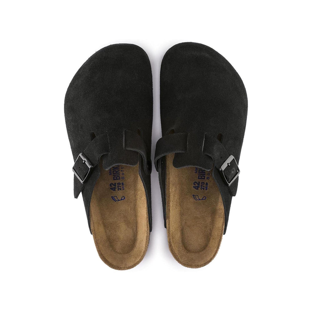 Birkenstock Soft Suede Clogs in Midnight Black