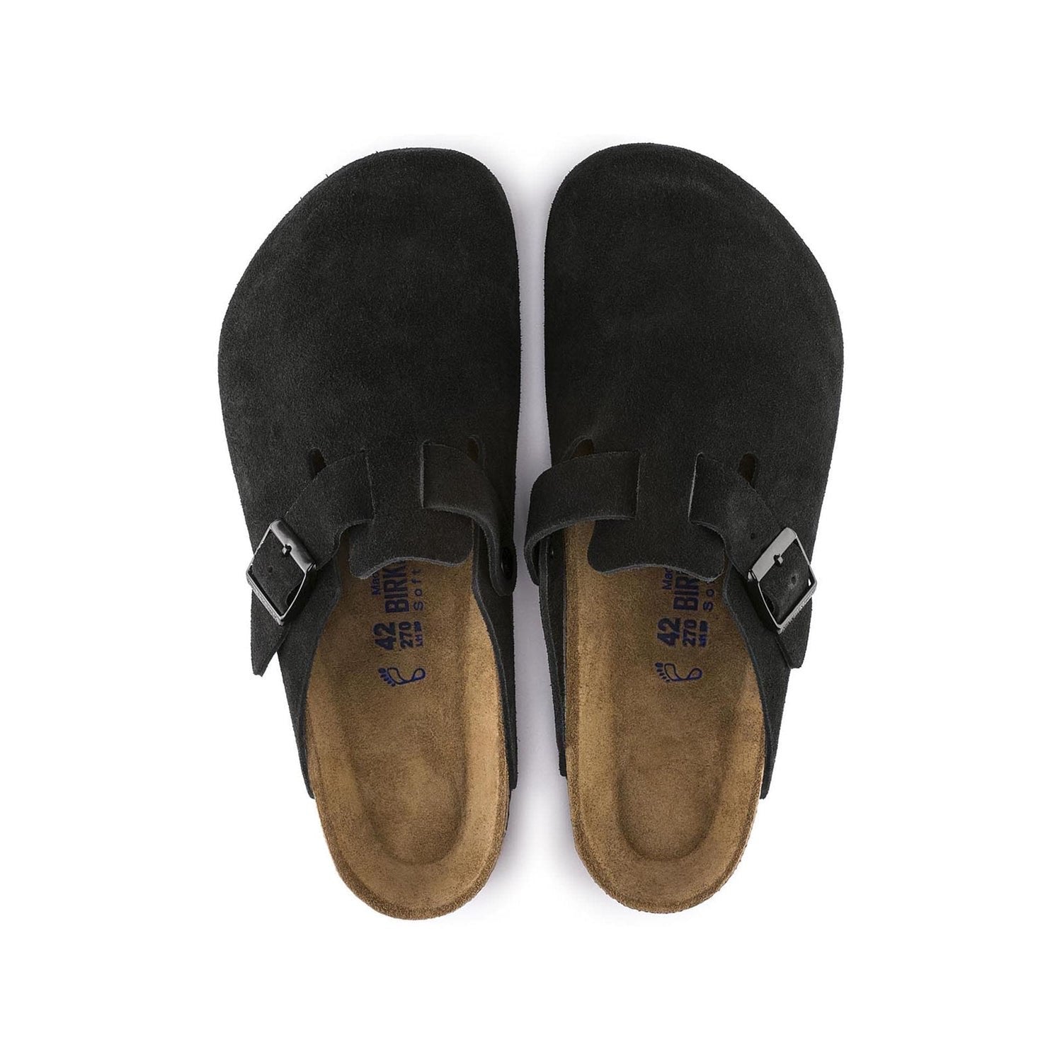 Birkenstock Soft Suede Clogs in Midnight Black