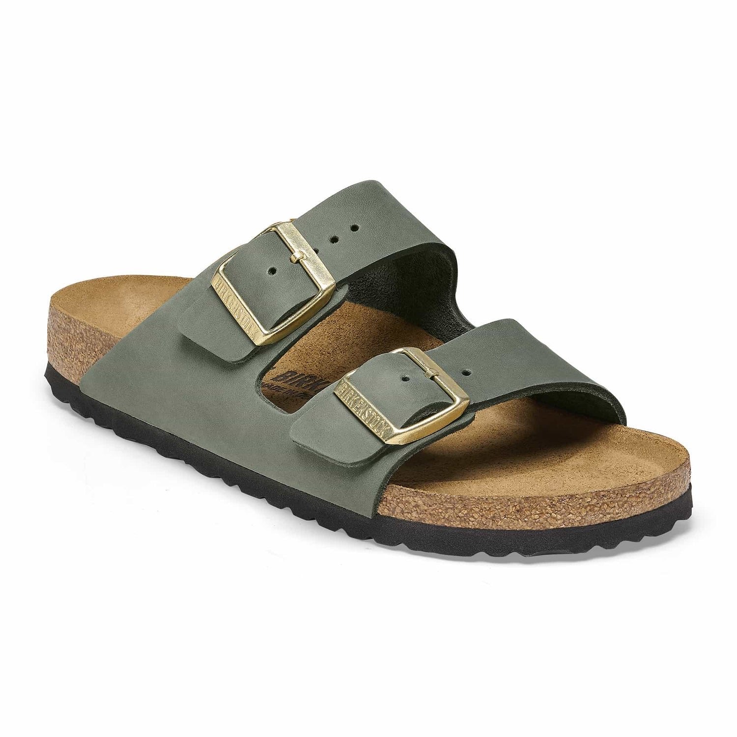 Birkenstock Elegant Olive Green Buckled Sandals