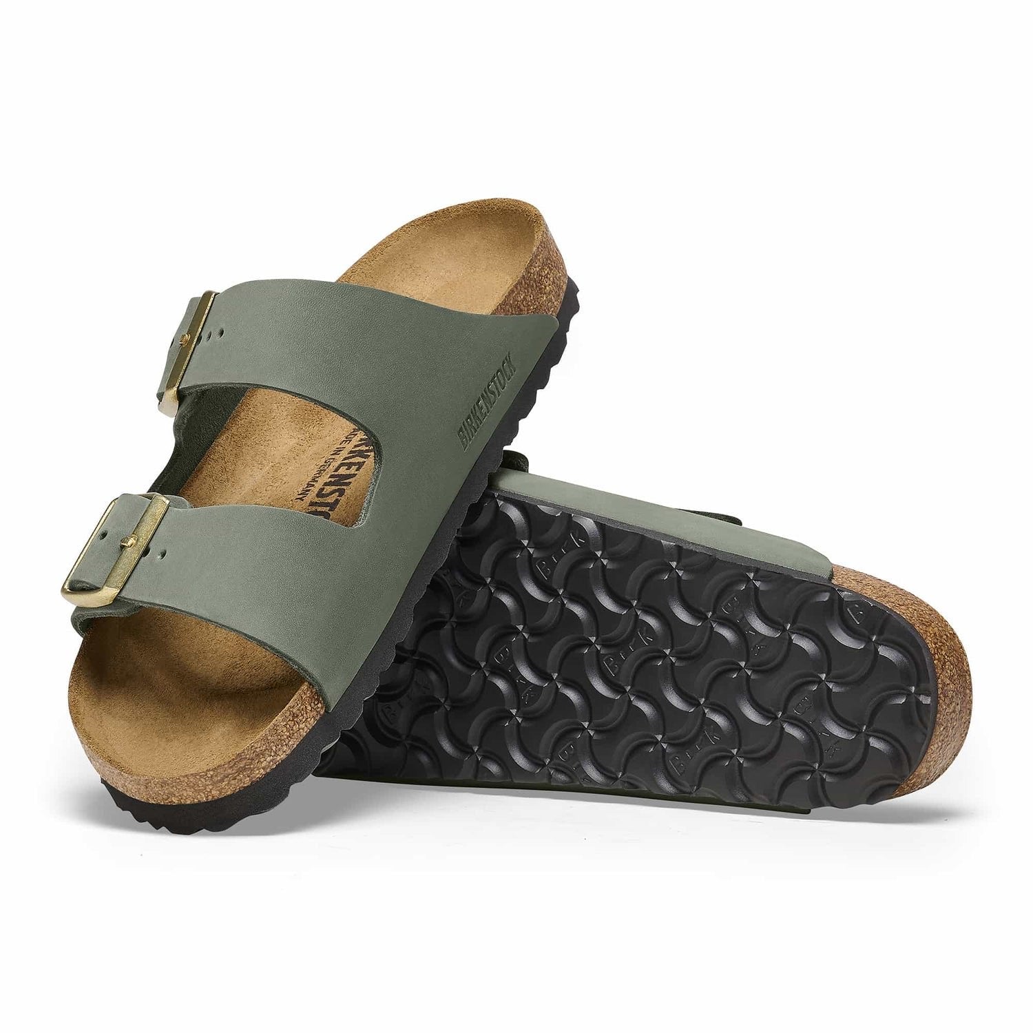 Birkenstock Elegant Olive Green Buckled Sandals