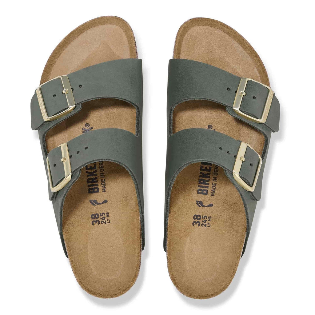 Birkenstock Elegant Olive Green Buckled Sandals
