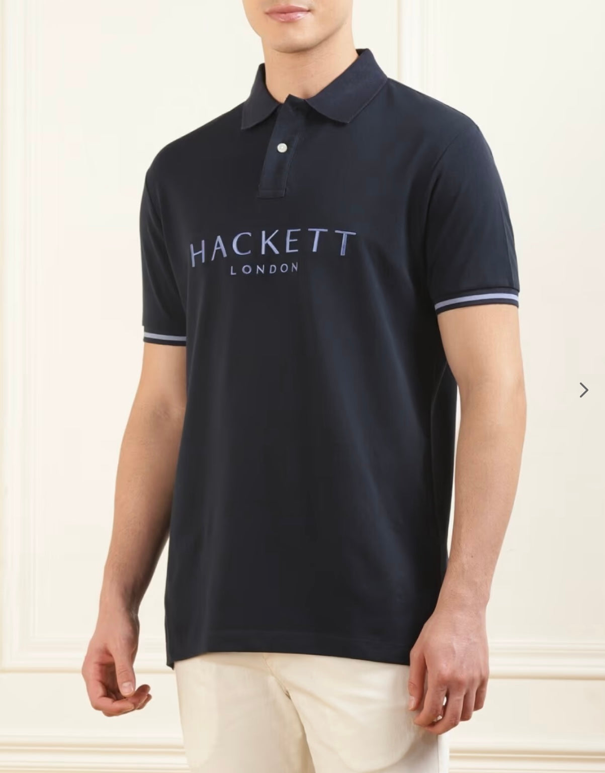 HACKETT London Elegant Navy Polo with Chic Contrast Trim
