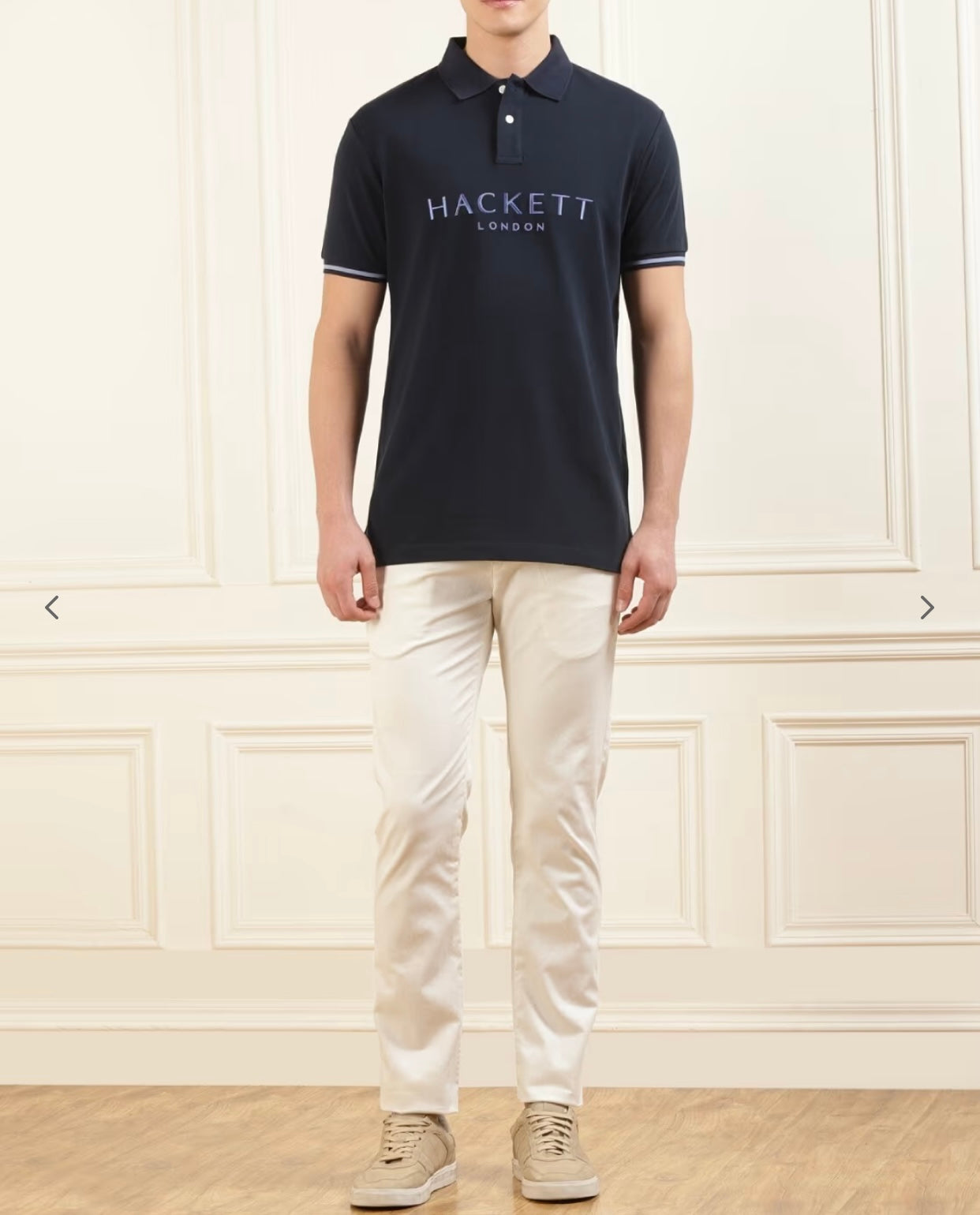 HACKETT London Elegant Navy Polo with Chic Contrast Trim